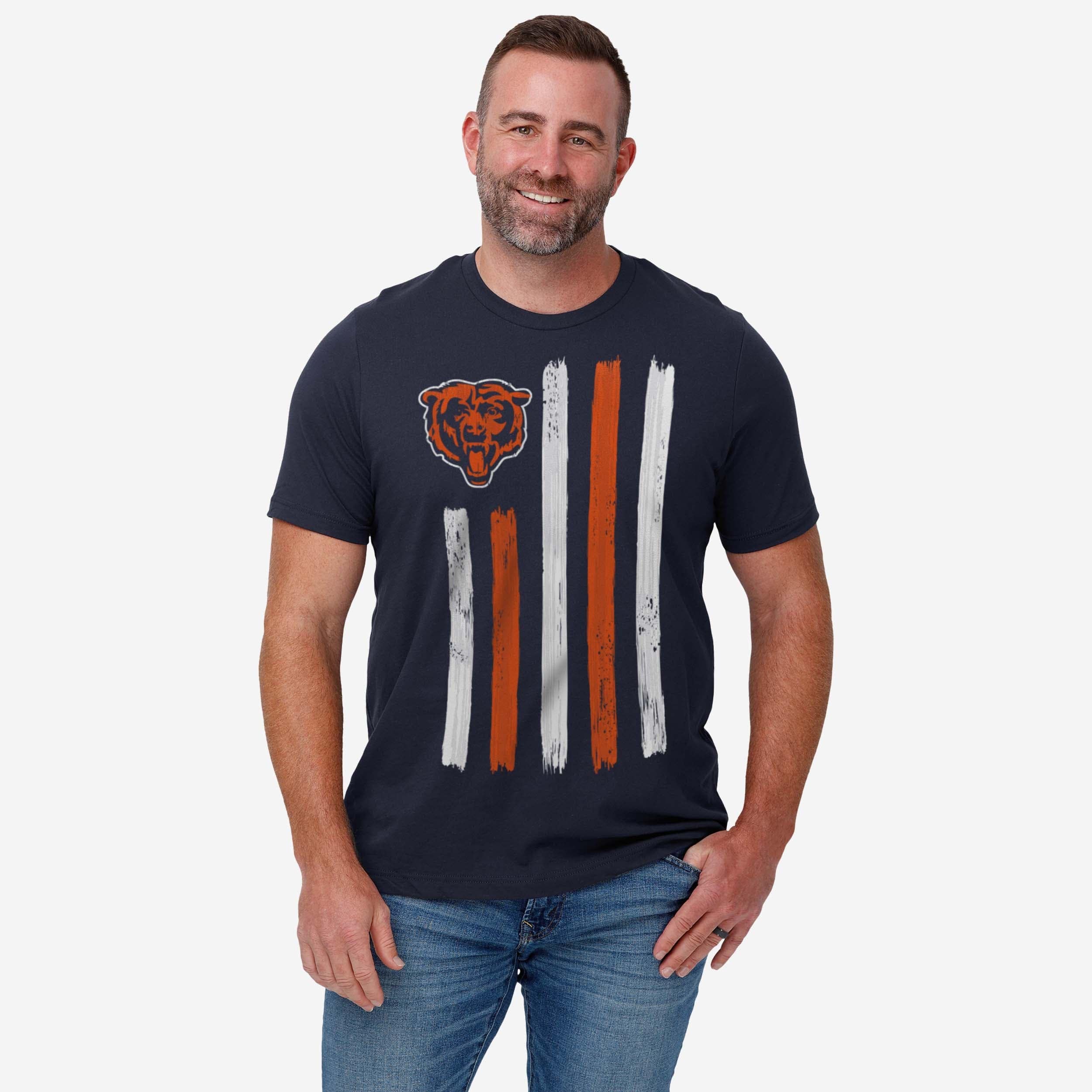 Chicago Bears Brushstroke Flag T-Shirt - Image 2