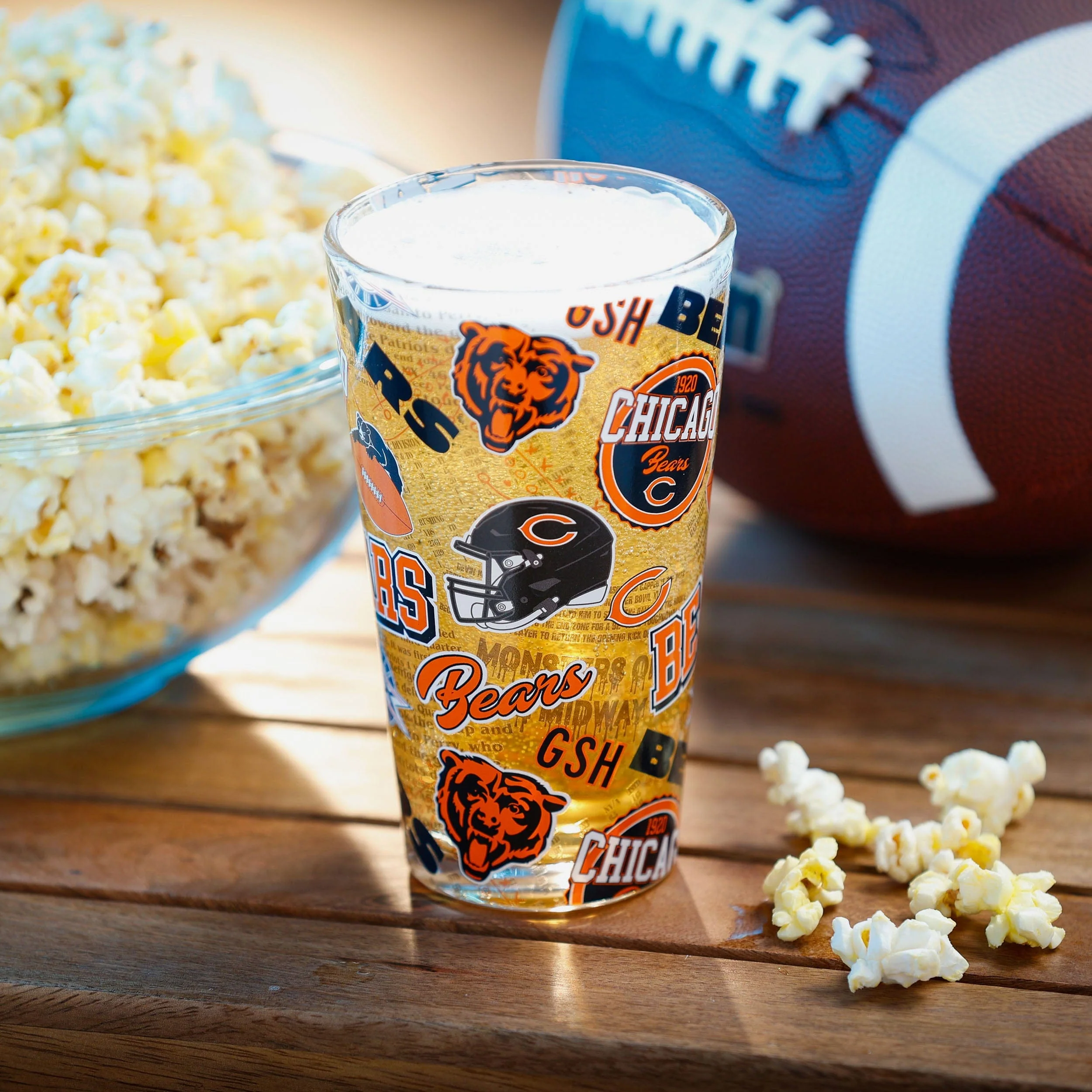 Chicago Bears Historic Print Pint Glass - Image 2