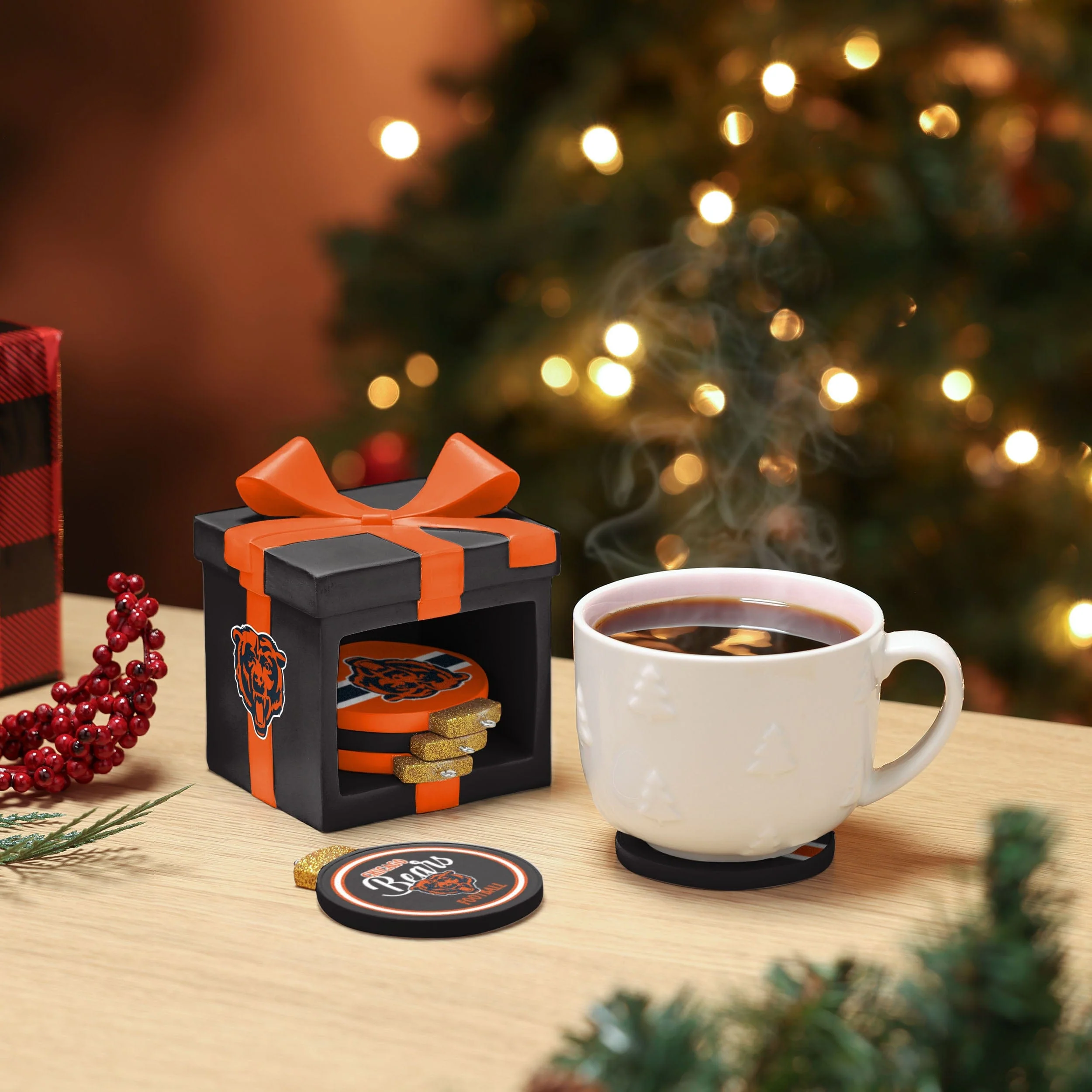 Chicago Bears Holiday 5 Pack Coaster Set - Image 2