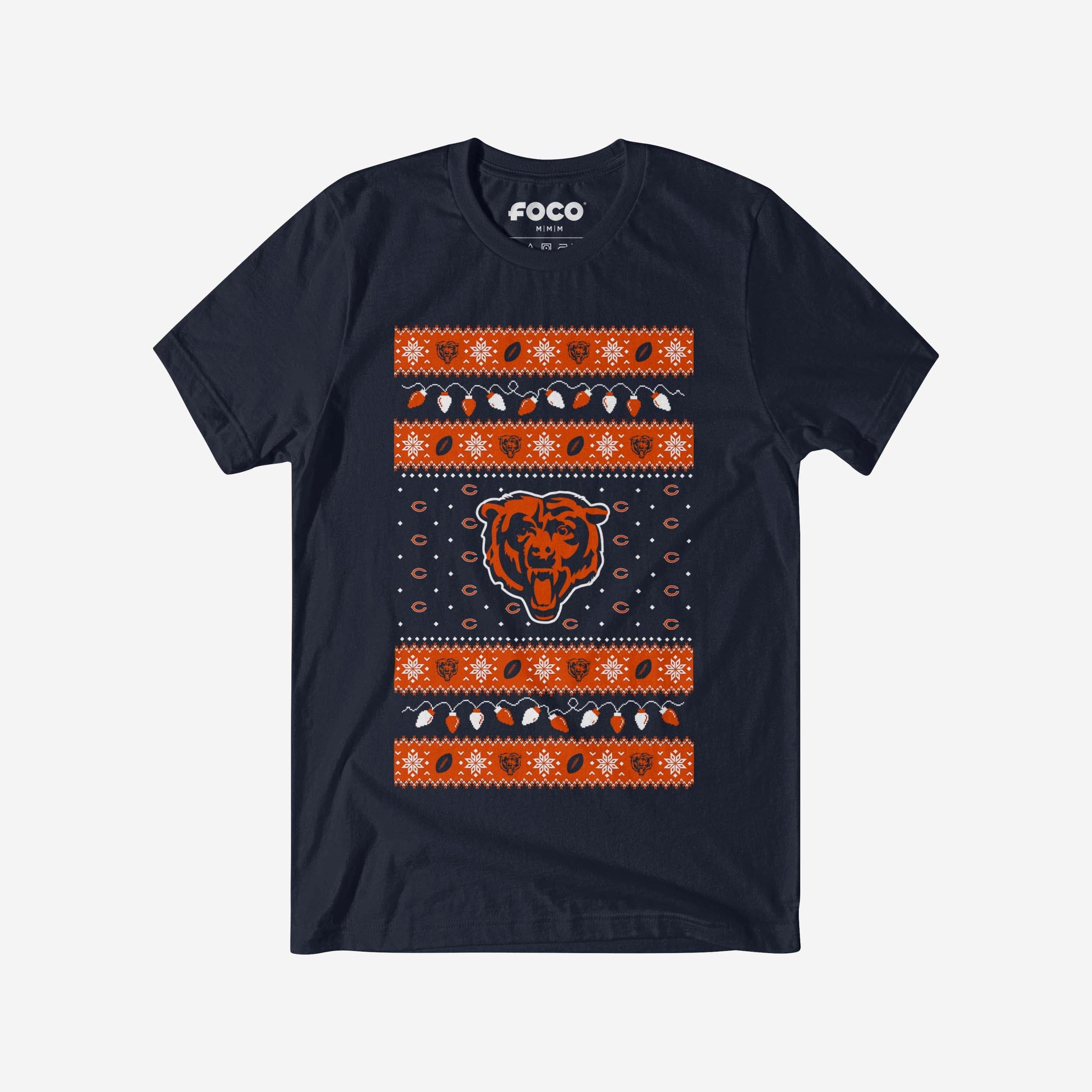 Chicago Bears Holiday Lights Sweater T-Shirt