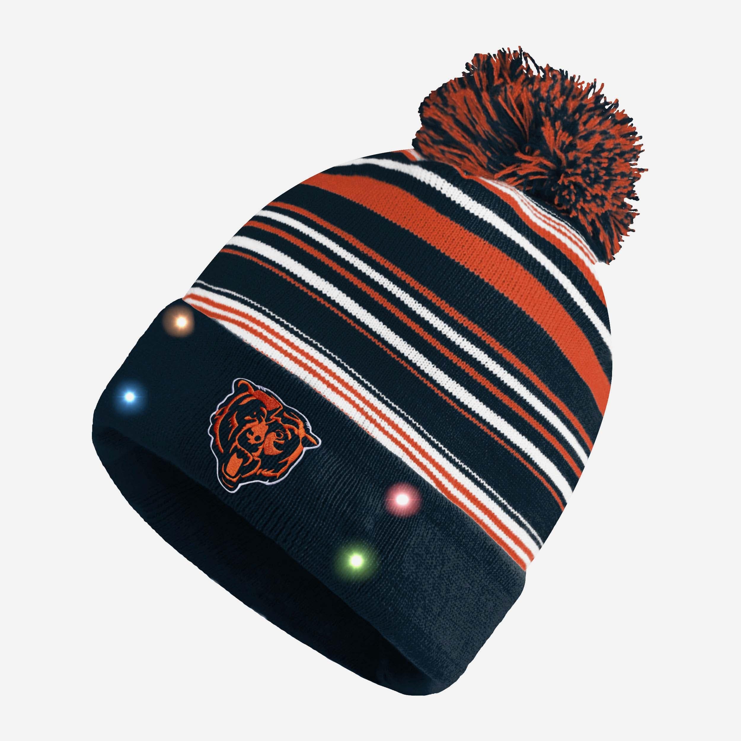 Chicago Bears Horizontal Stripe Light Up Beanie