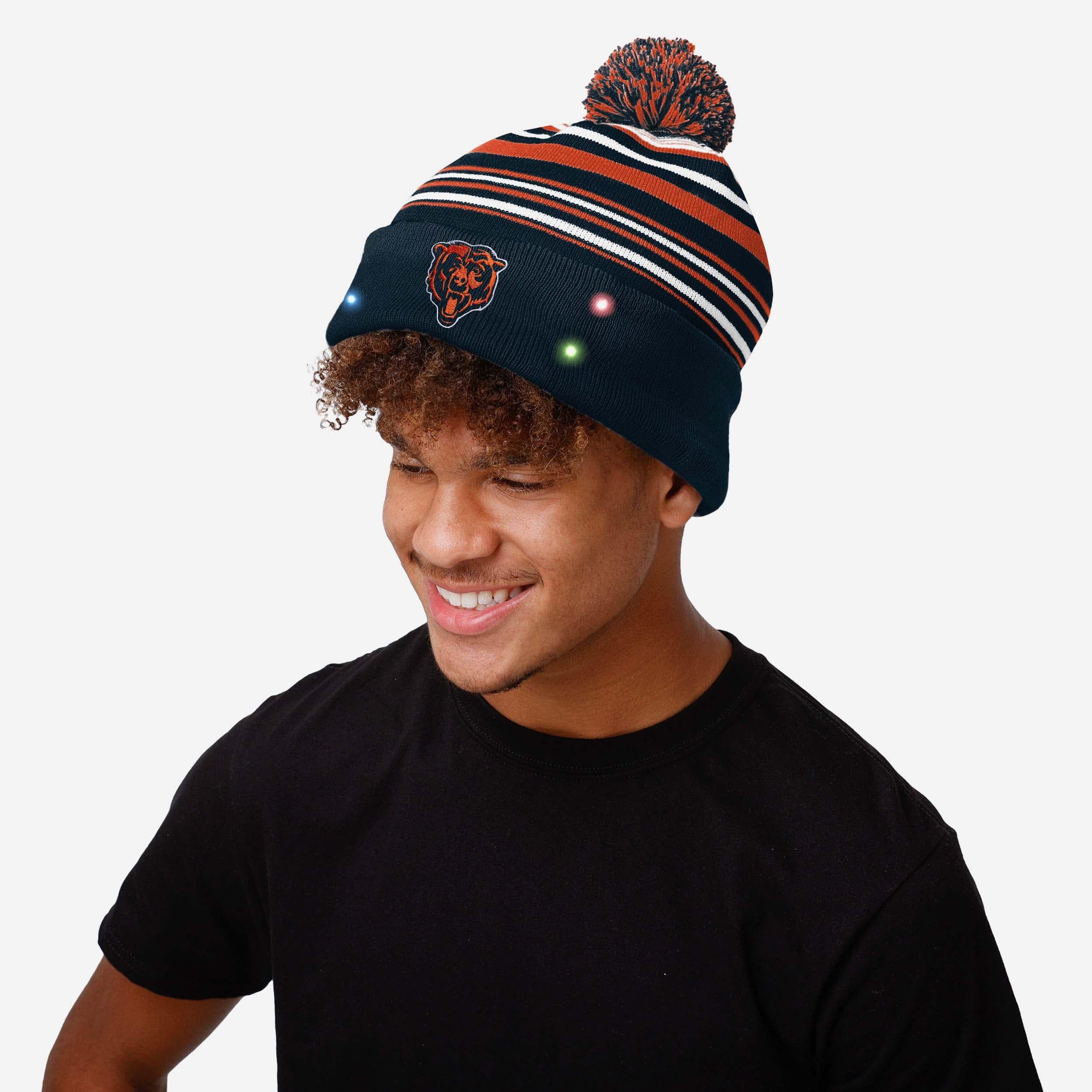 Chicago Bears Horizontal Stripe Light Up Beanie - Image 3
