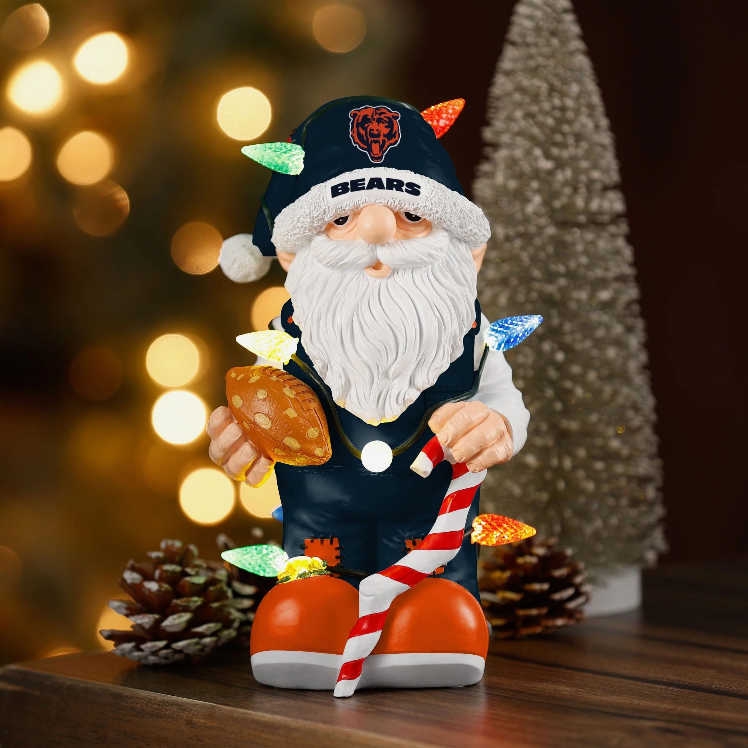 Chicago Bears Light Up Holiday Gnome - Image 2