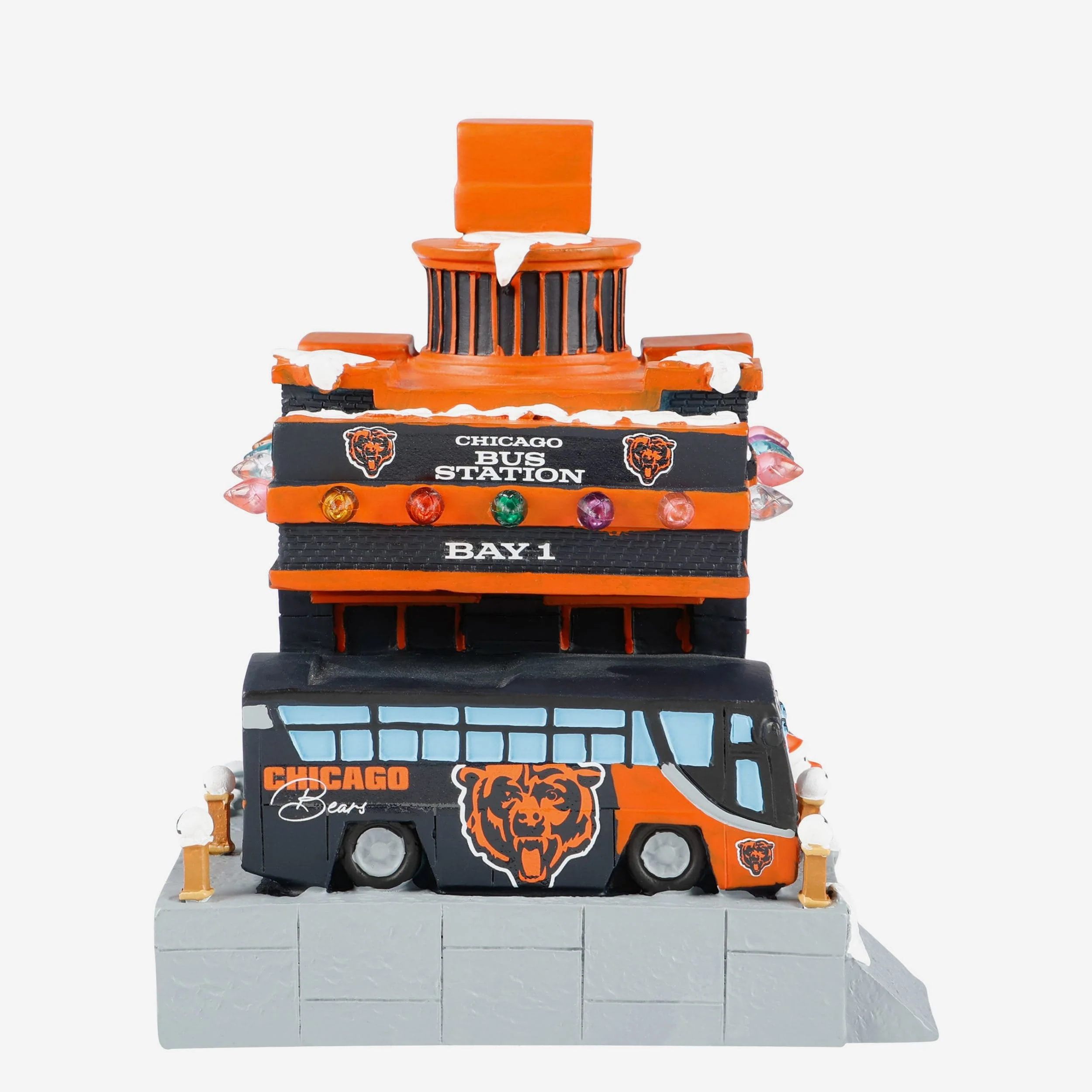 Chicago Bears Light Up Resin Team Bus Station - Image 3