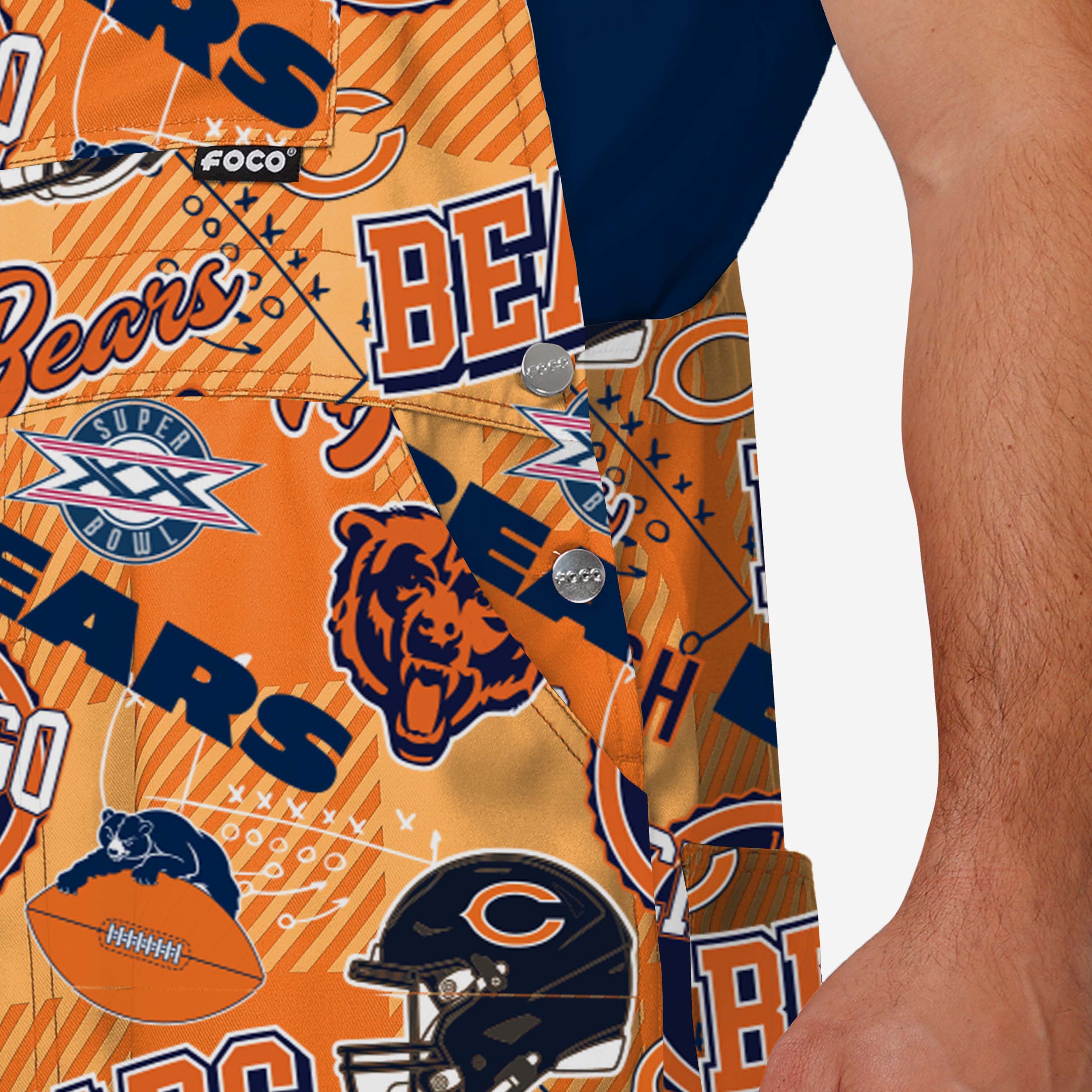Chicago Bears Mens Historic Print Bib Overalls - Image 5