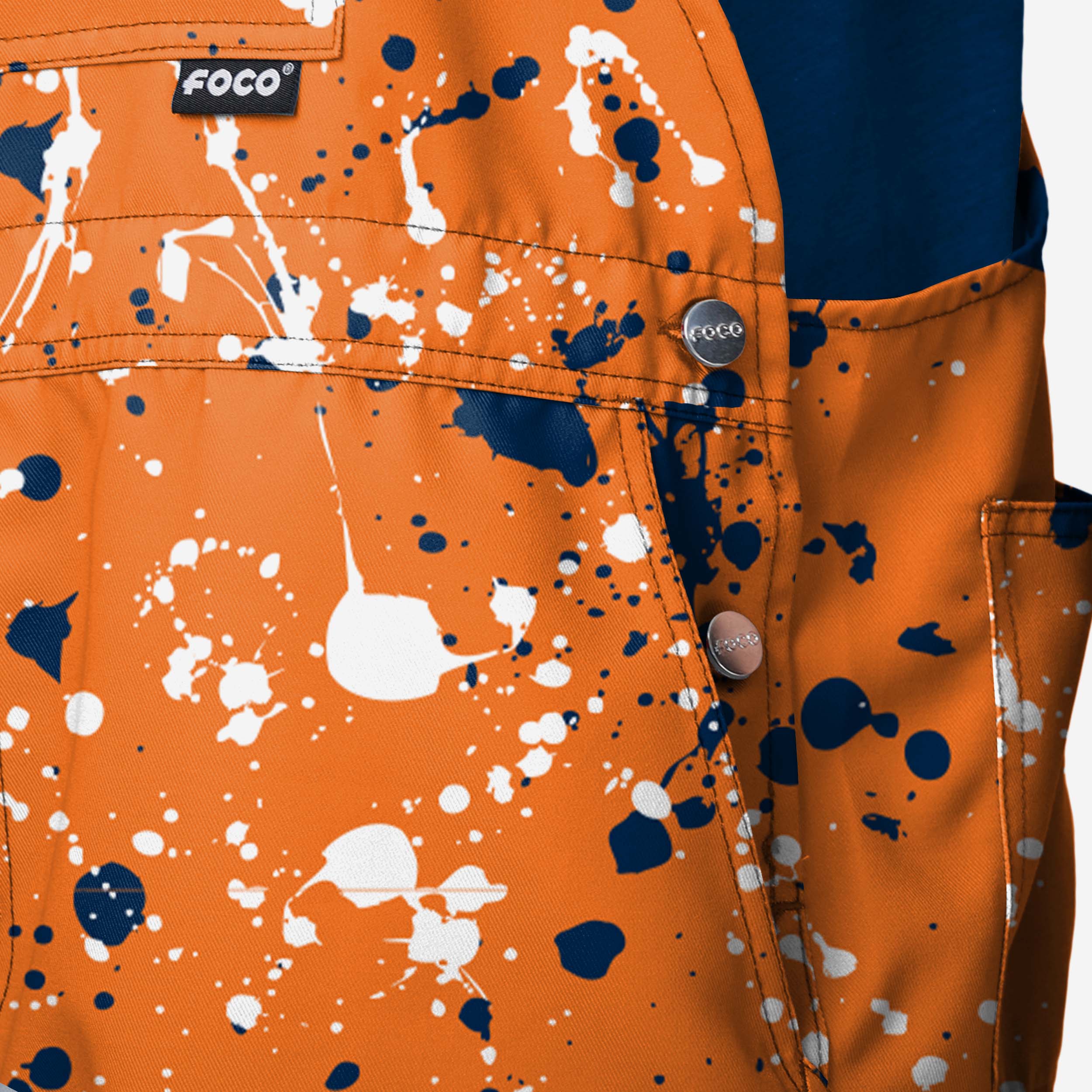 Chicago Bears Mens Paint Splatter Bib Shortalls - Image 4