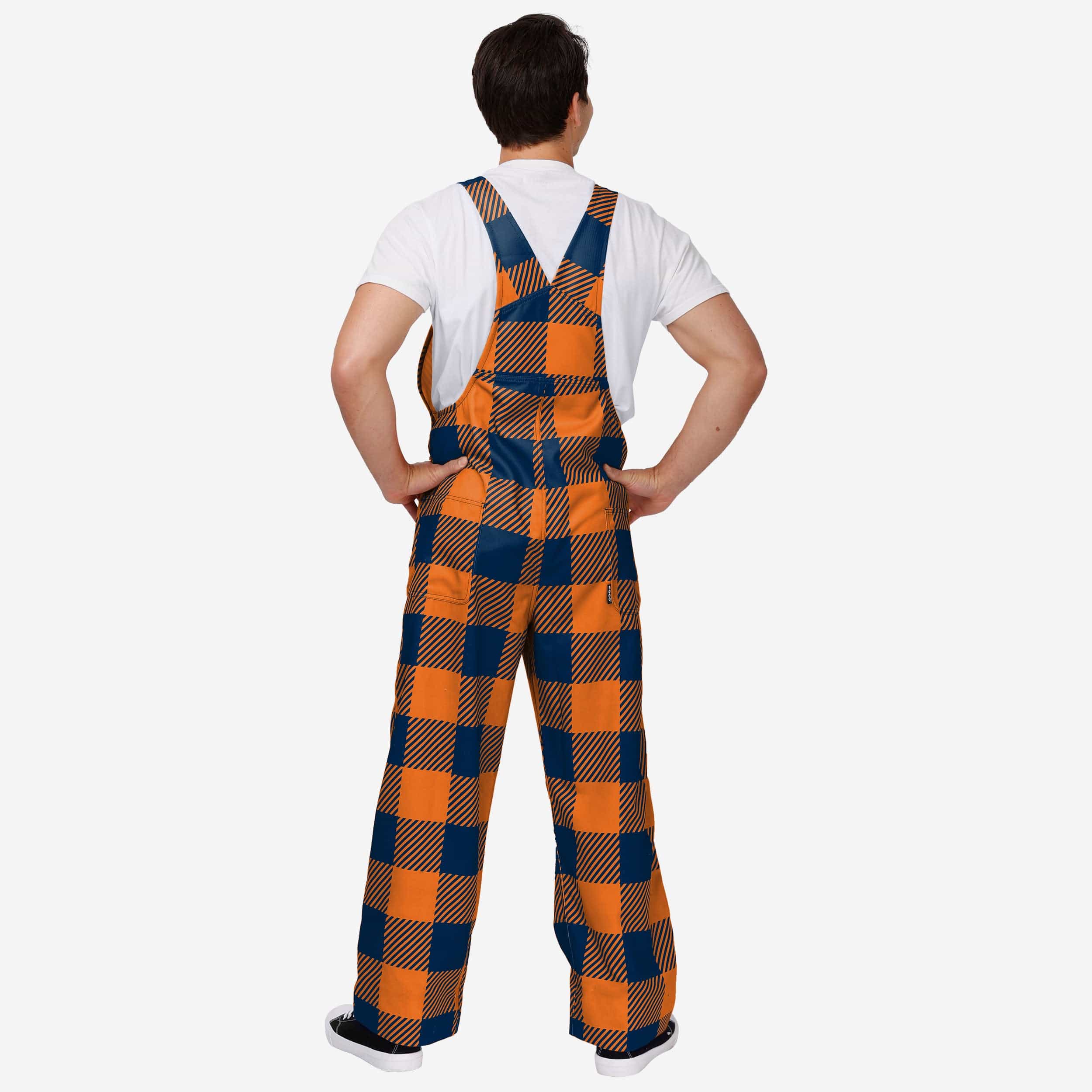 Chicago Bears Mens Plaid Bib Overalls - Image 2
