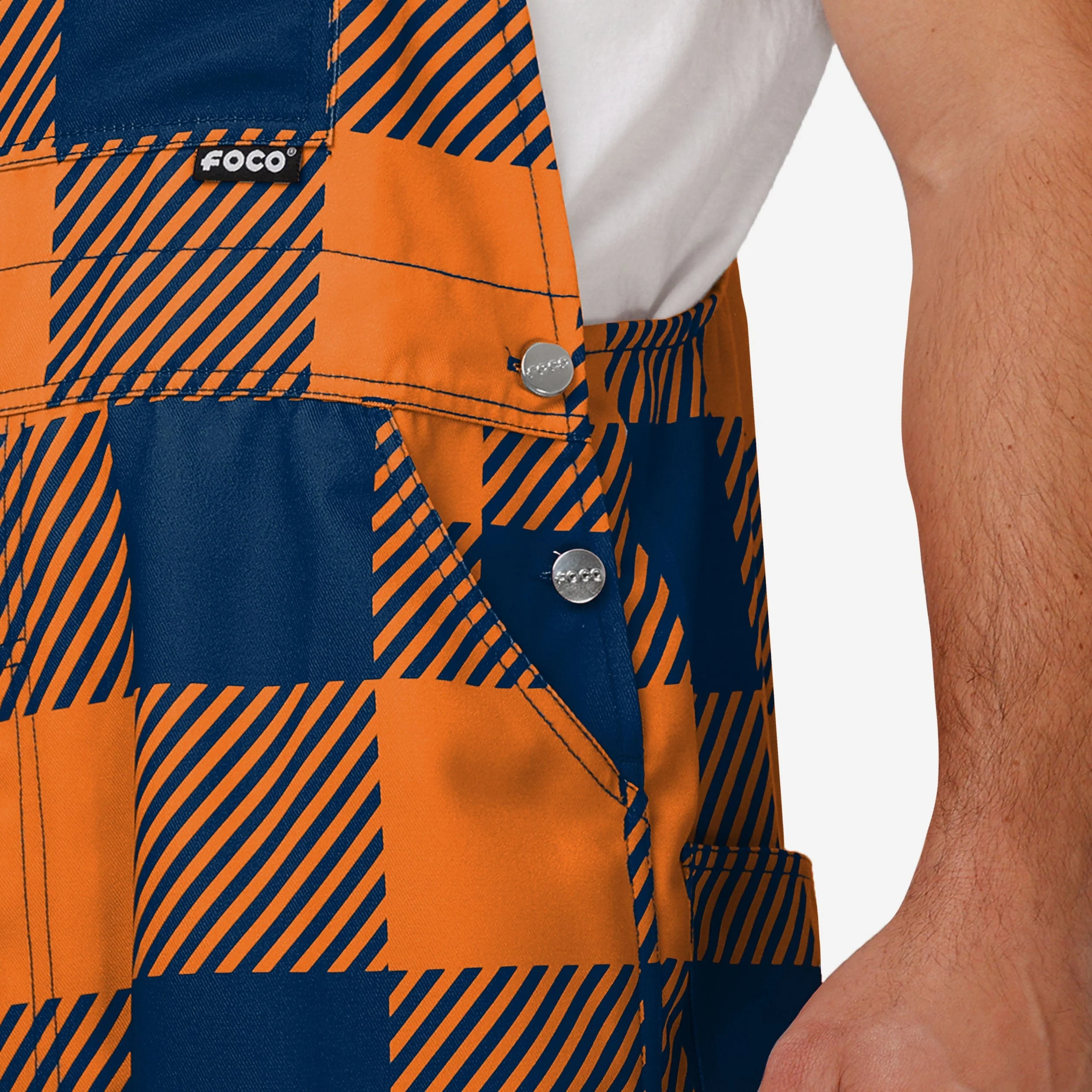 Chicago Bears Mens Plaid Bib Overalls - Image 5