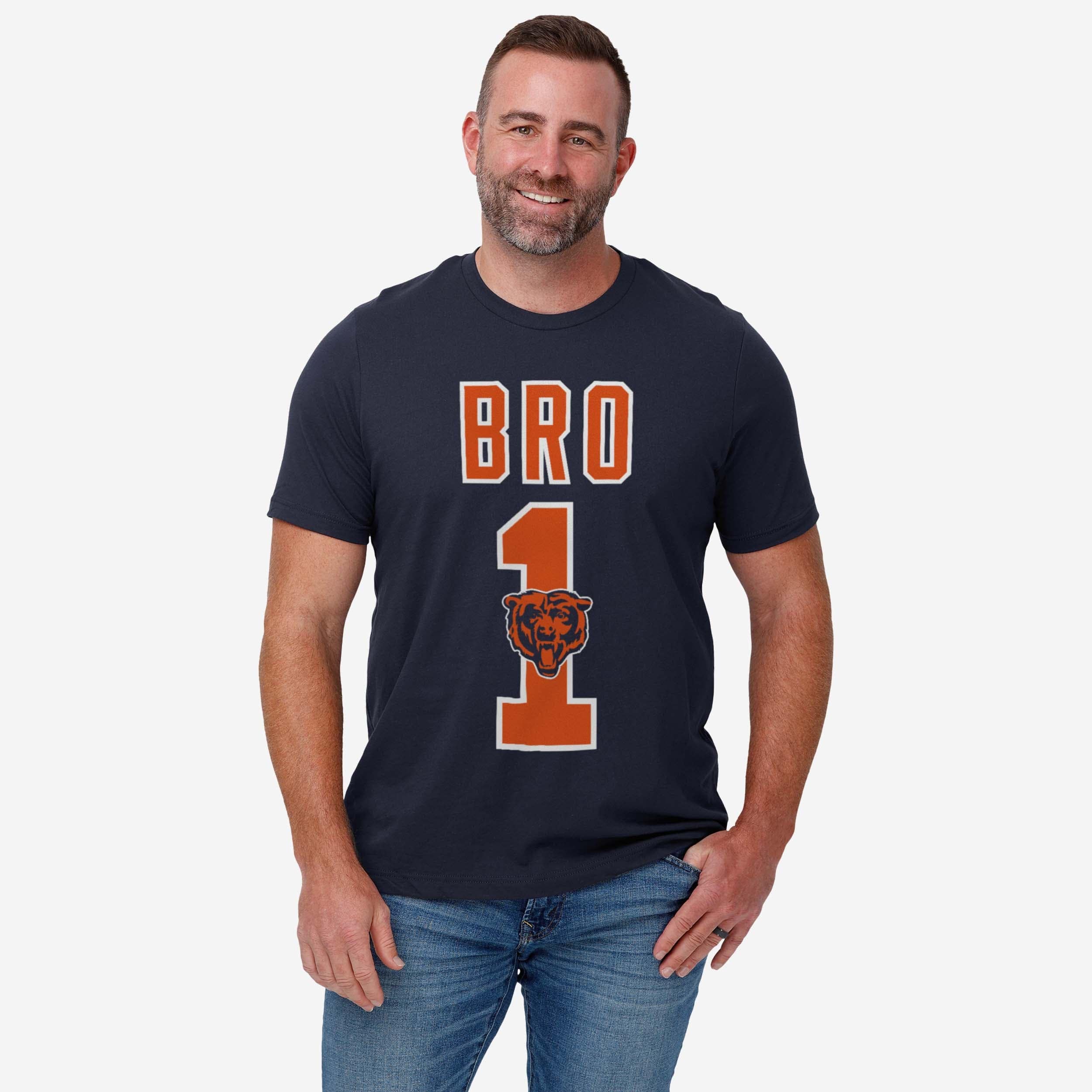 Chicago Bears Number 1 Bro T-Shirt - Image 2