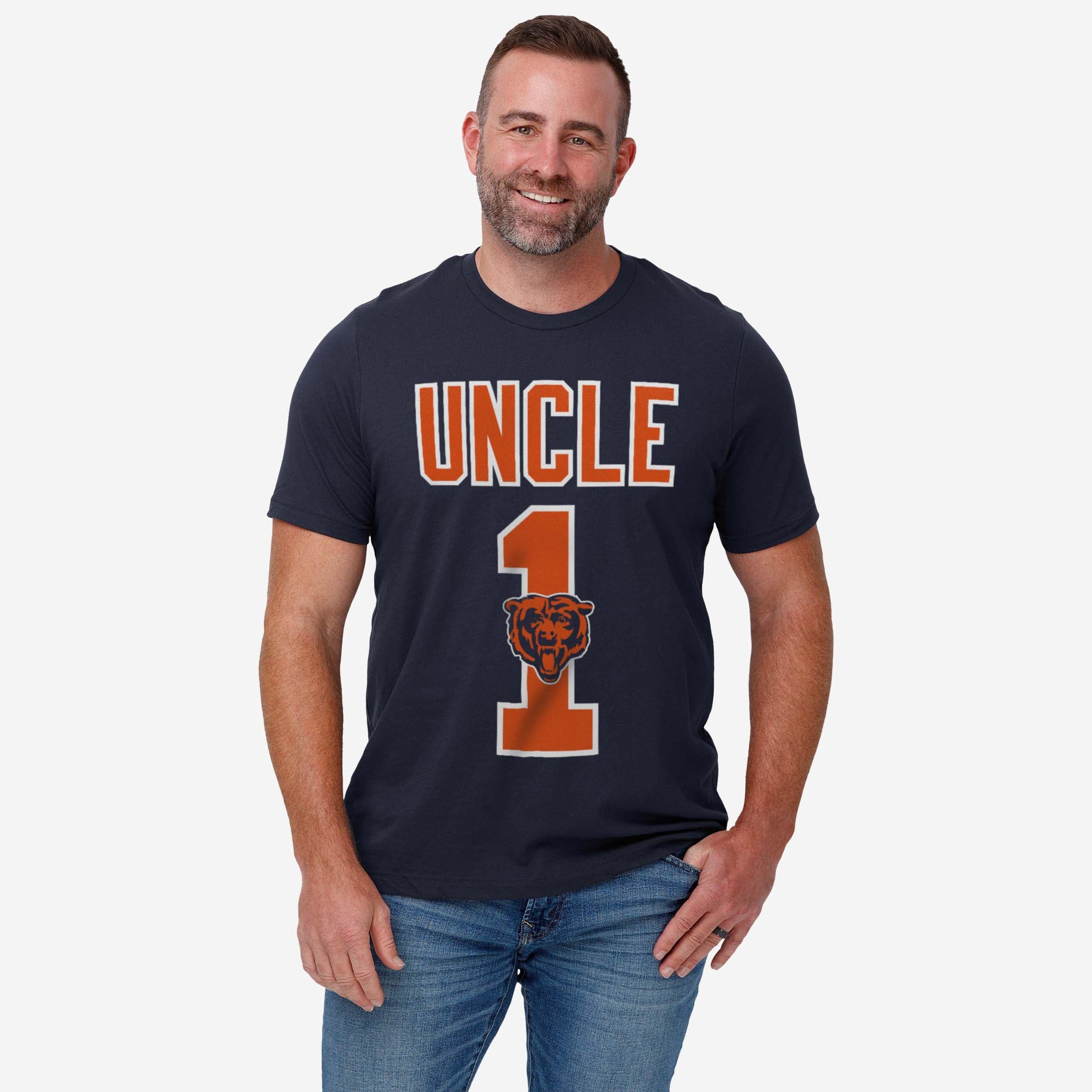 Chicago Bears Number 1 Uncle T-Shirt - Image 2