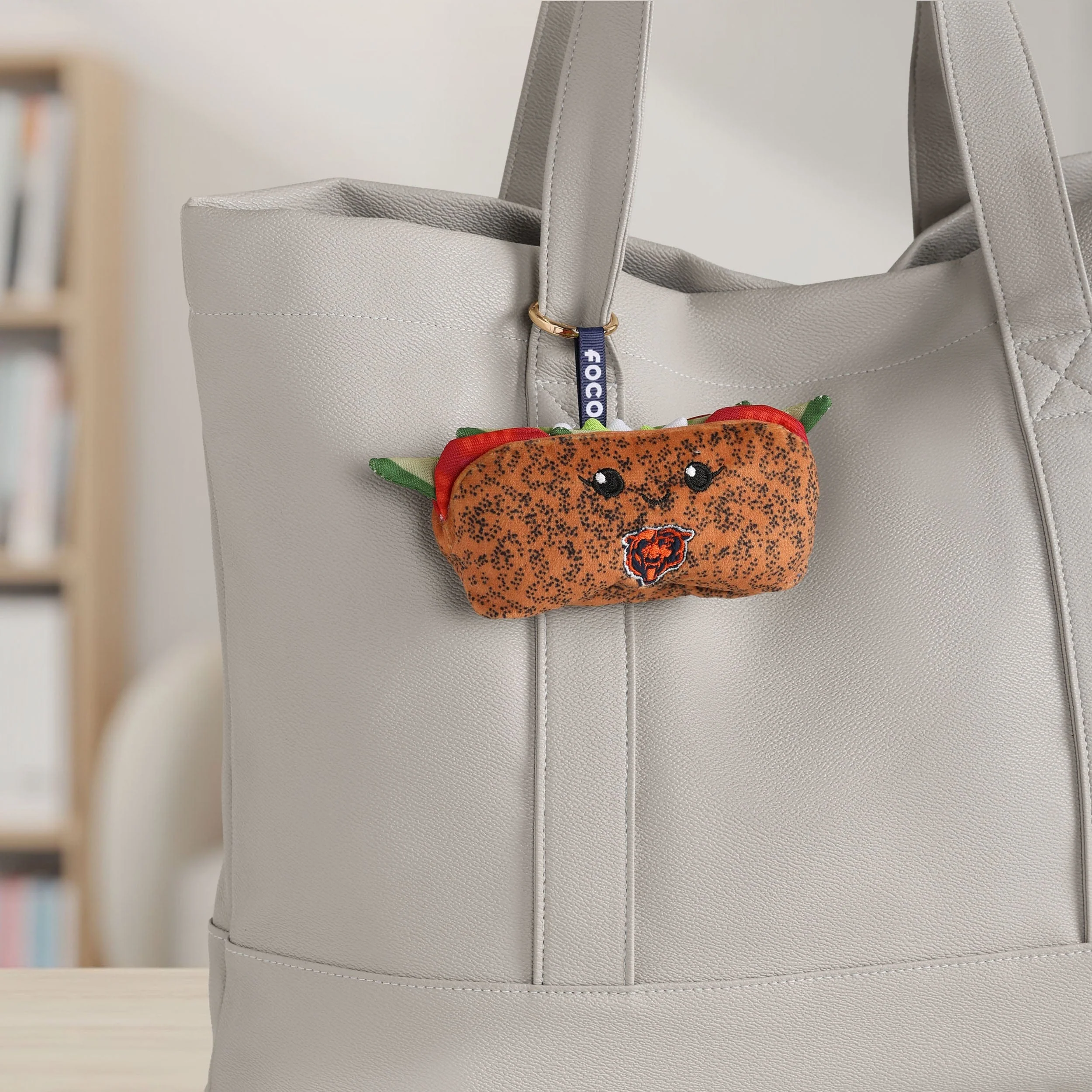 Chicago Bears Plush Food Bag Charm Keychain - Image 2