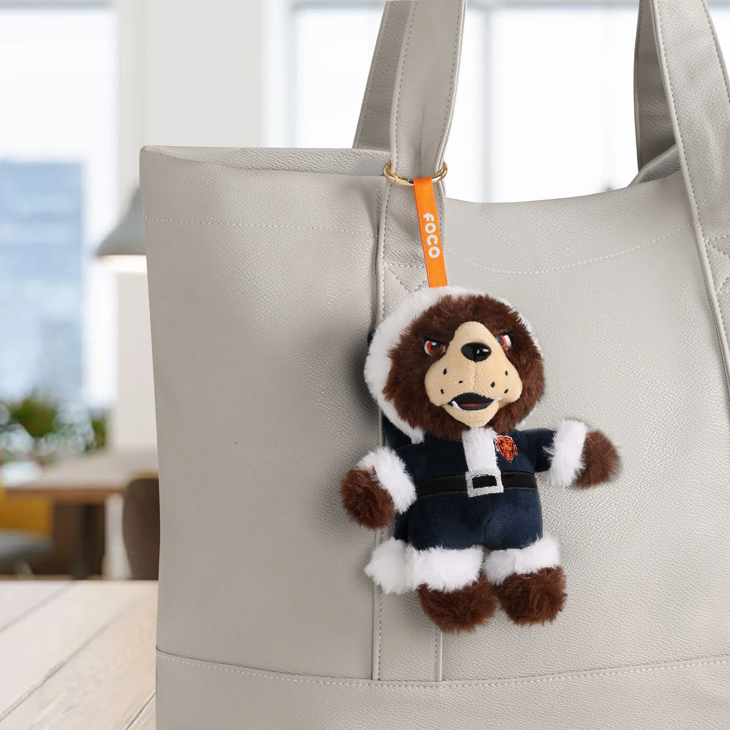 Chicago Bears Plush Mascot Santa Bag Charm Keychain - Image 2