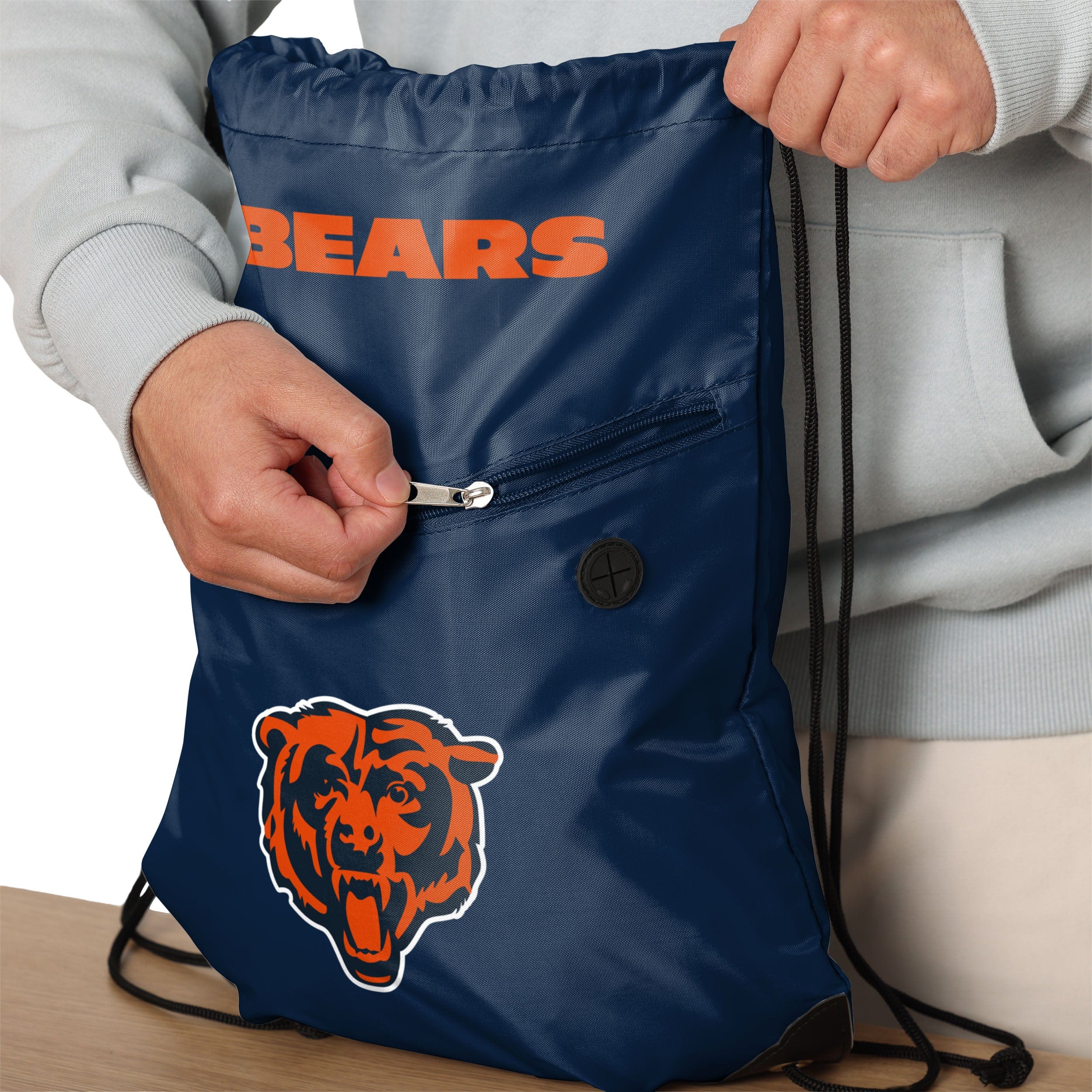 Chicago Bears Pocket Drawstring Backpack - Image 4