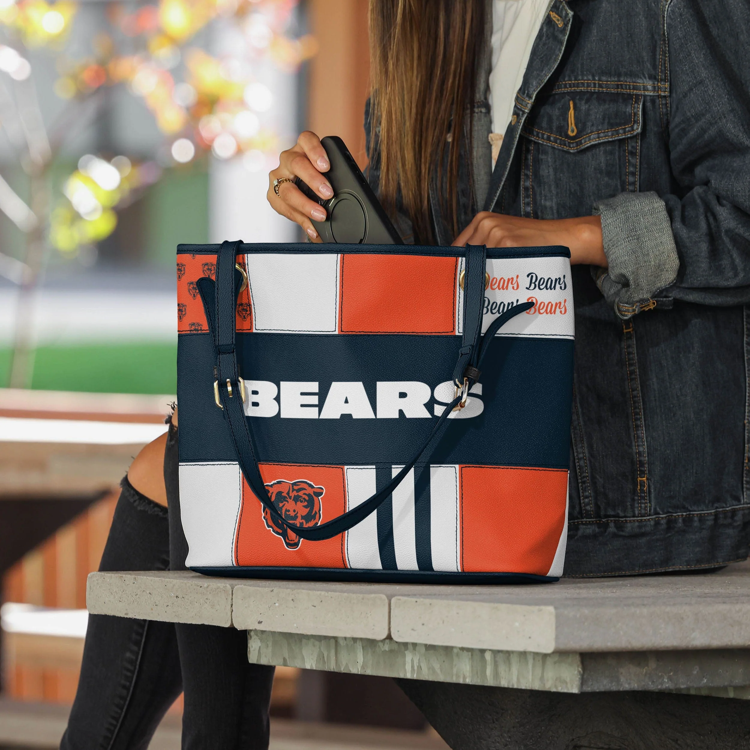 Chicago Bears Printed Collage Tote - Image 3