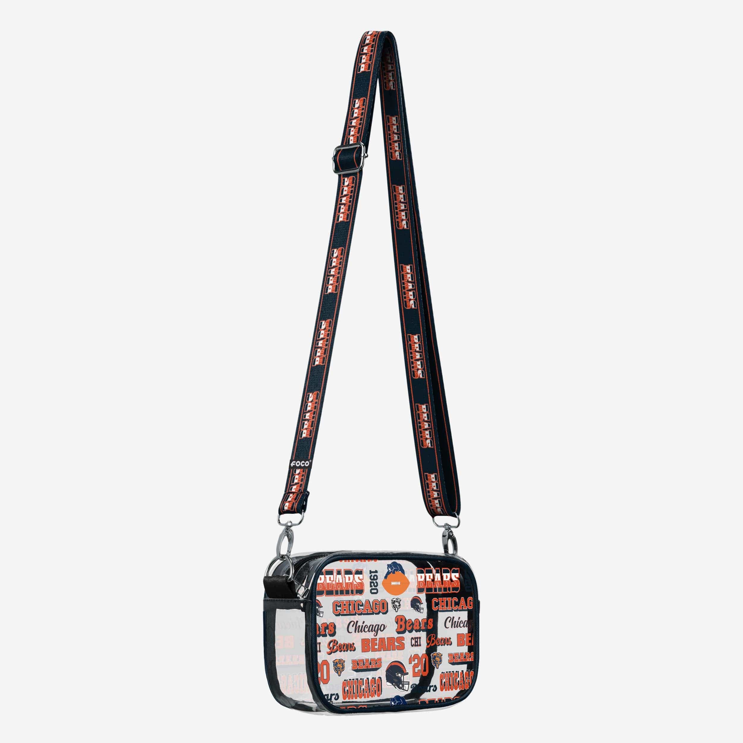 Chicago Bears Repeat Retro Print Clear Crossbody Bag - Image 2