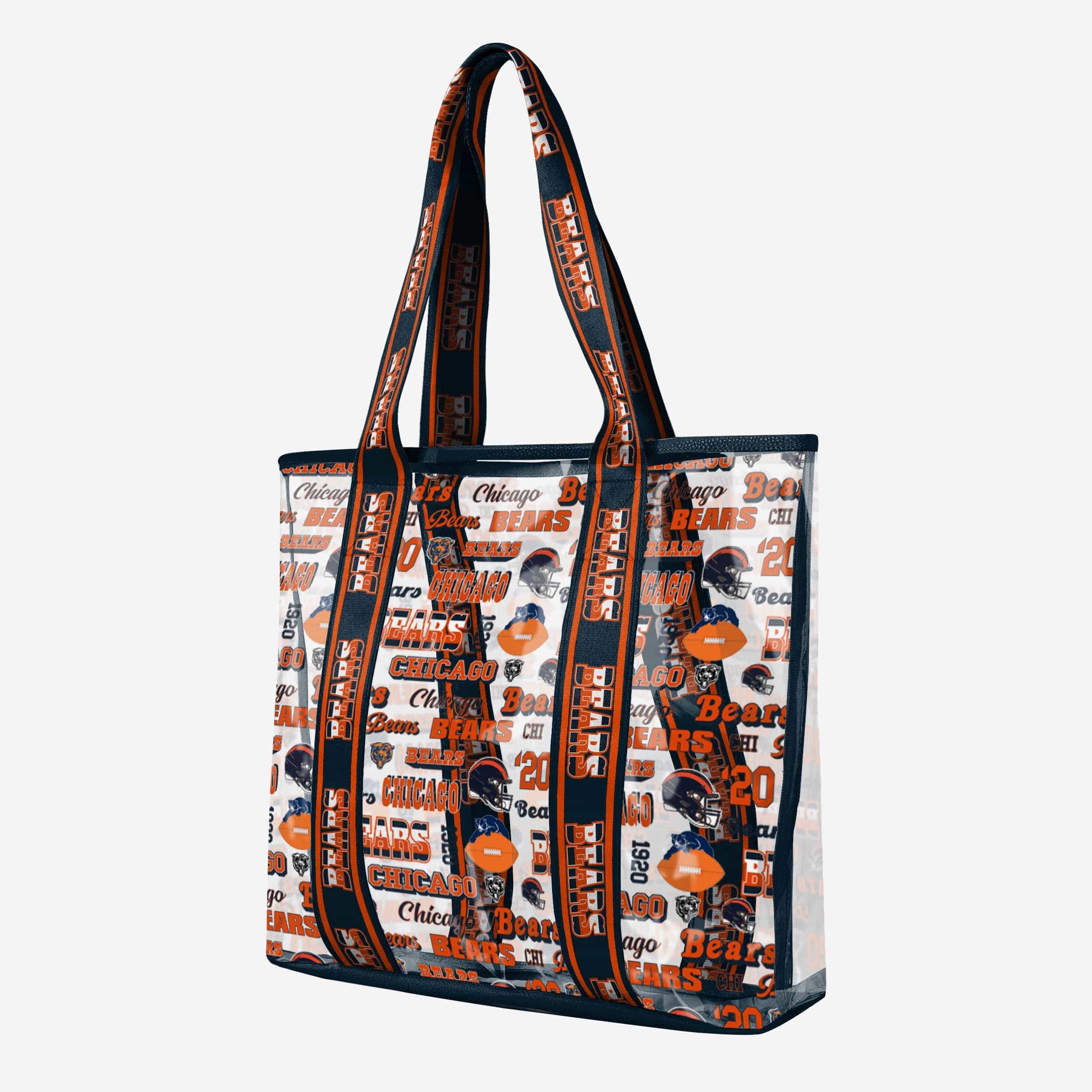 Chicago Bears Repeat Retro Print Clear Tote Bag - Image 2