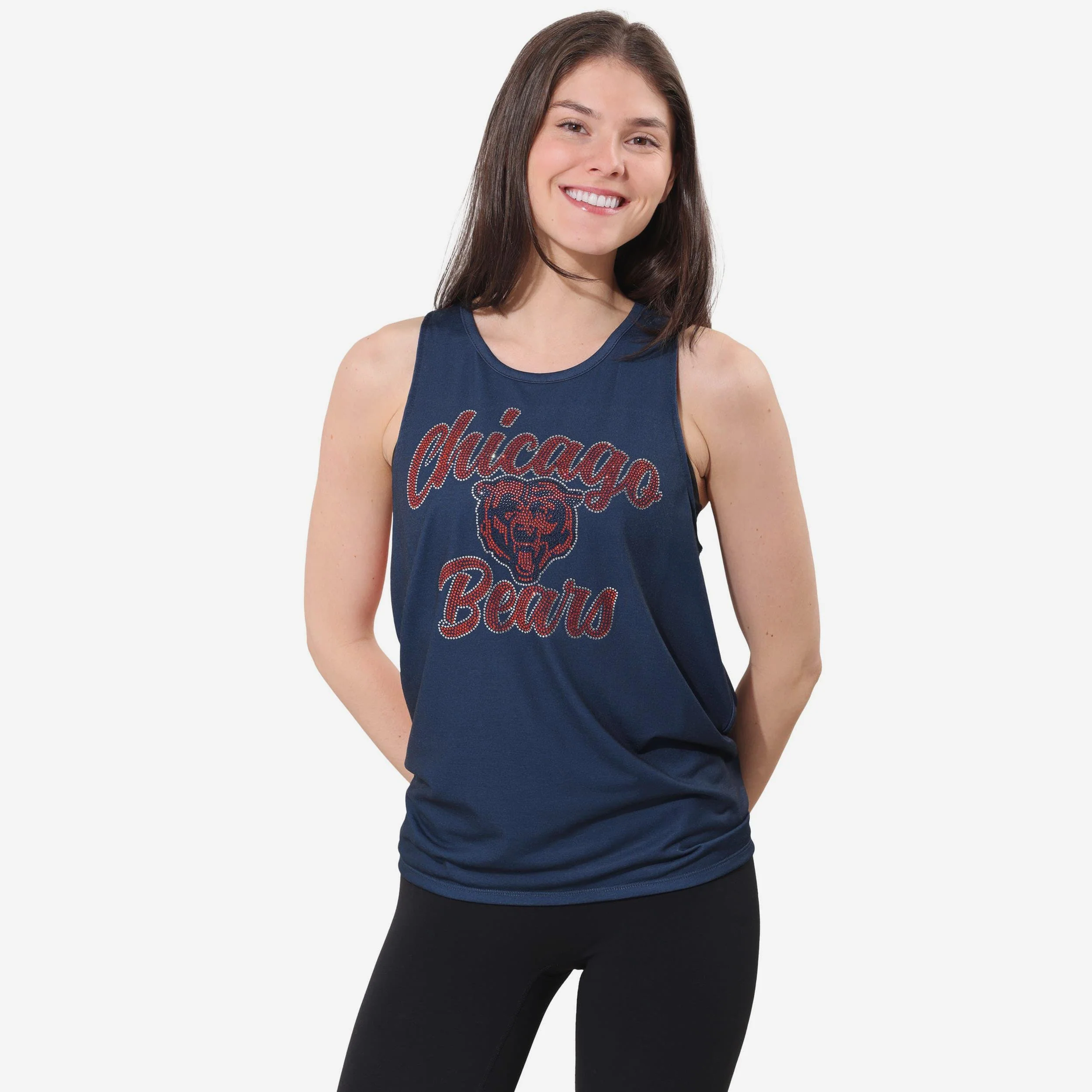 Chicago Bears Rhinestone Tie-Breaker Sleeveless Top