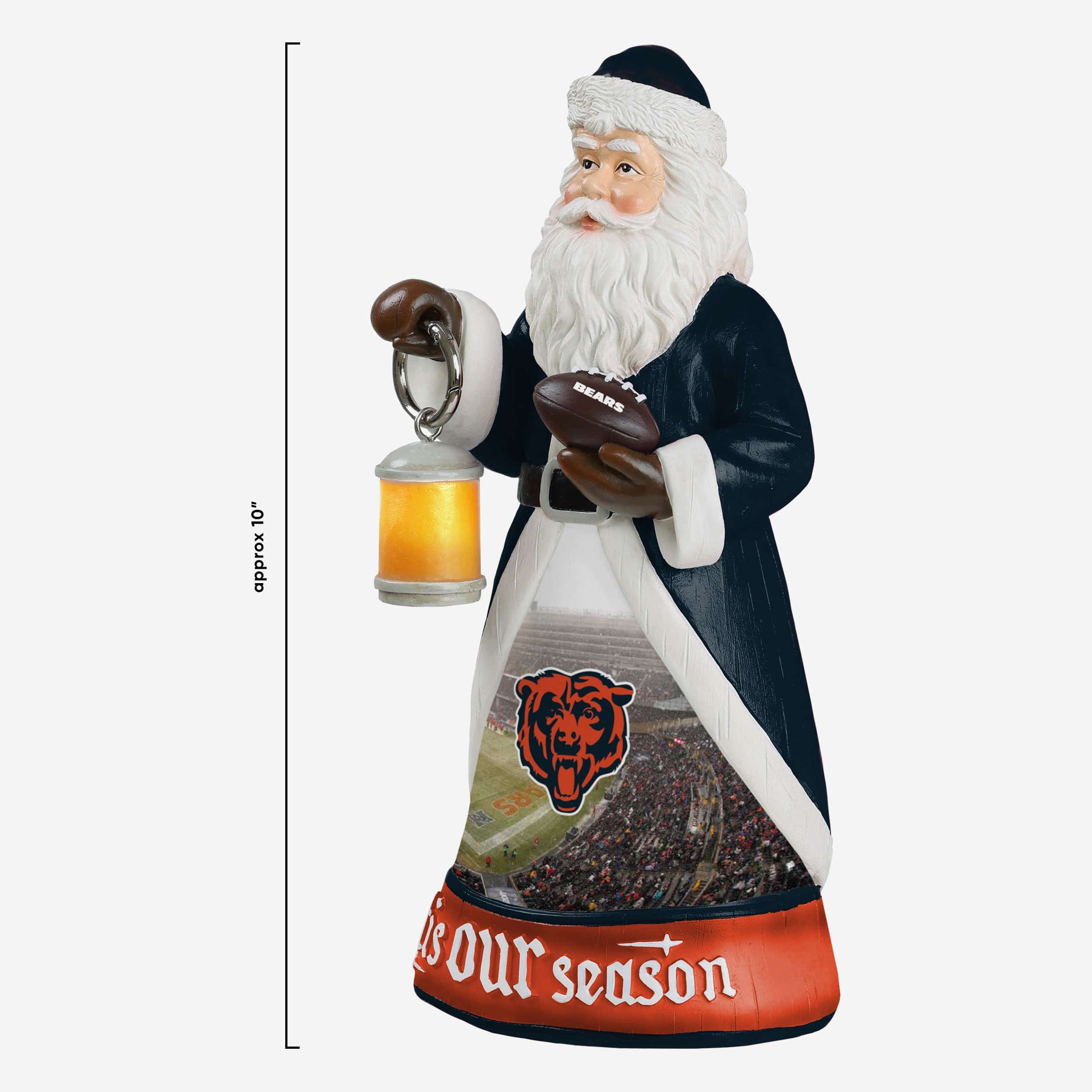 Chicago Bears Santa Figure With Light Up Lantern - Image 5