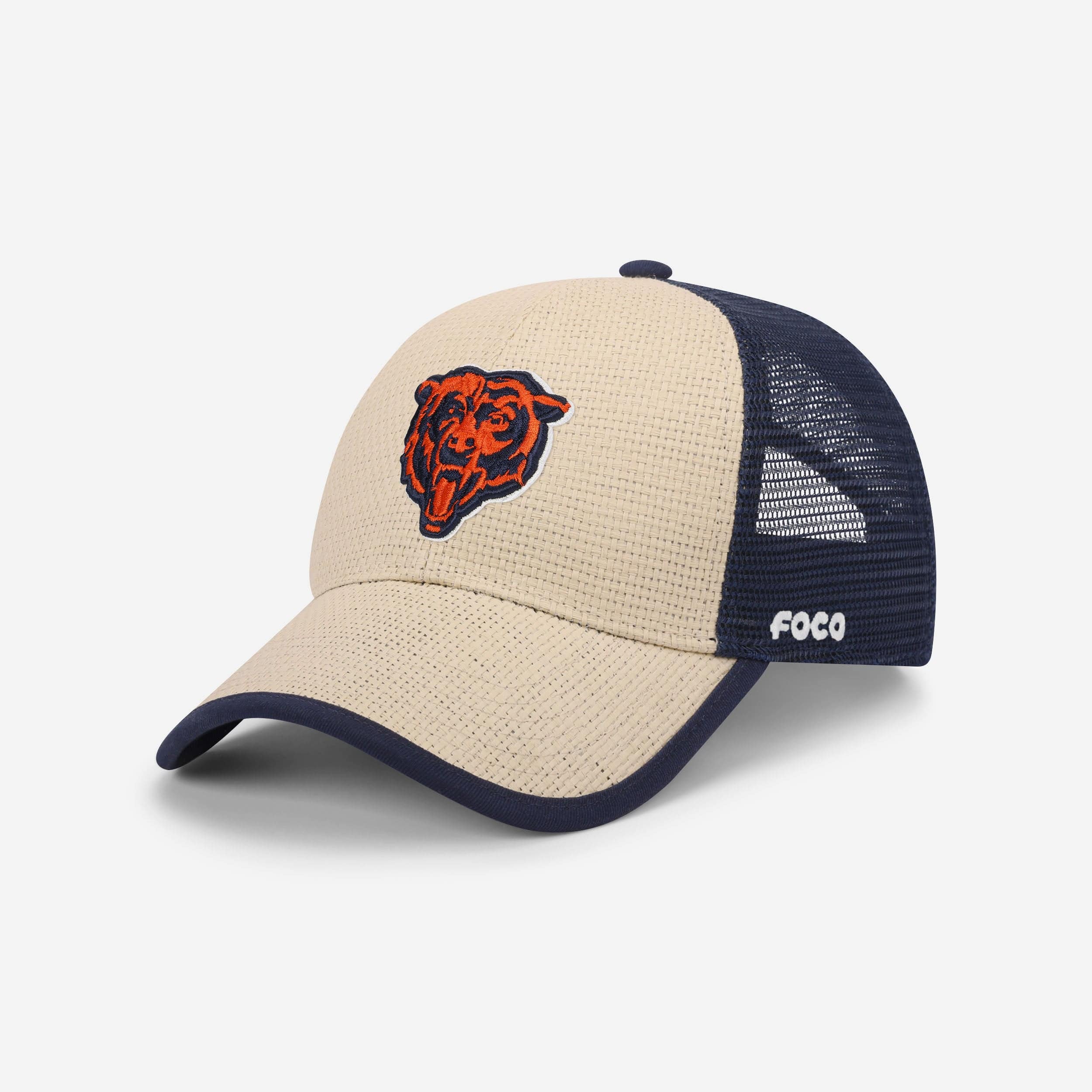 Chicago Bears Straw Casual Trucker Cap