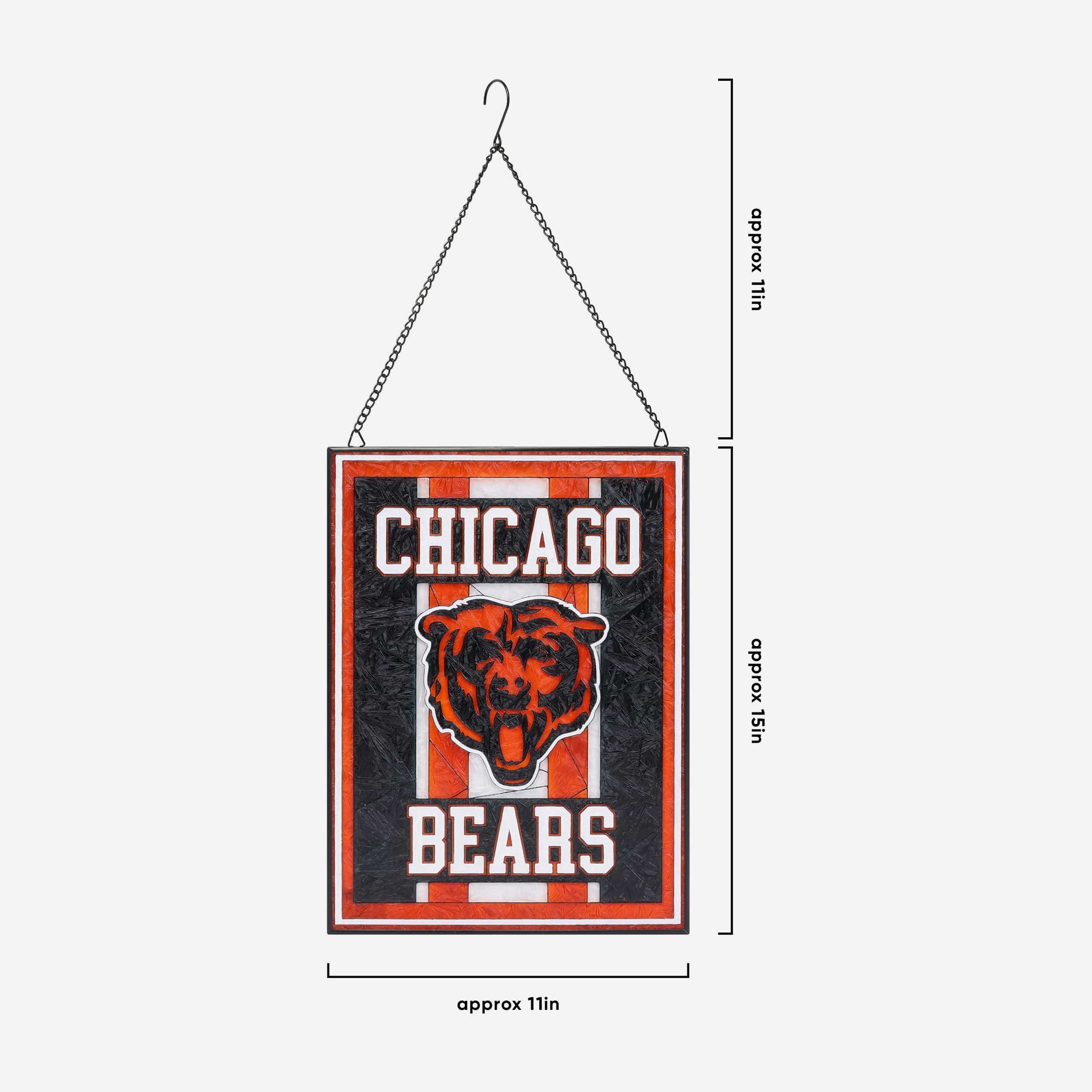 Chicago Bears Team Stripe Stain Glass Sign - Image 3