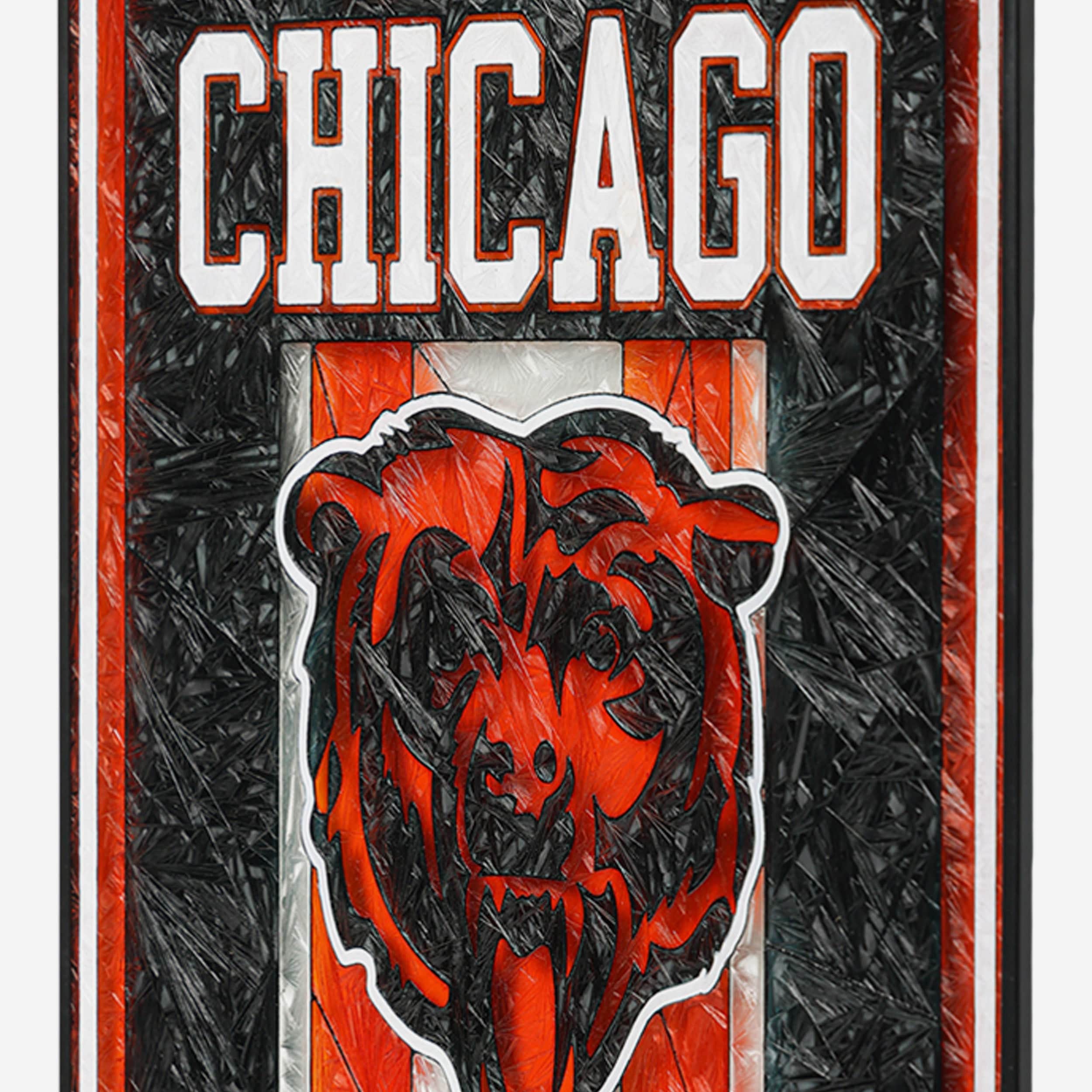 Chicago Bears Team Stripe Stain Glass Sign - Image 5