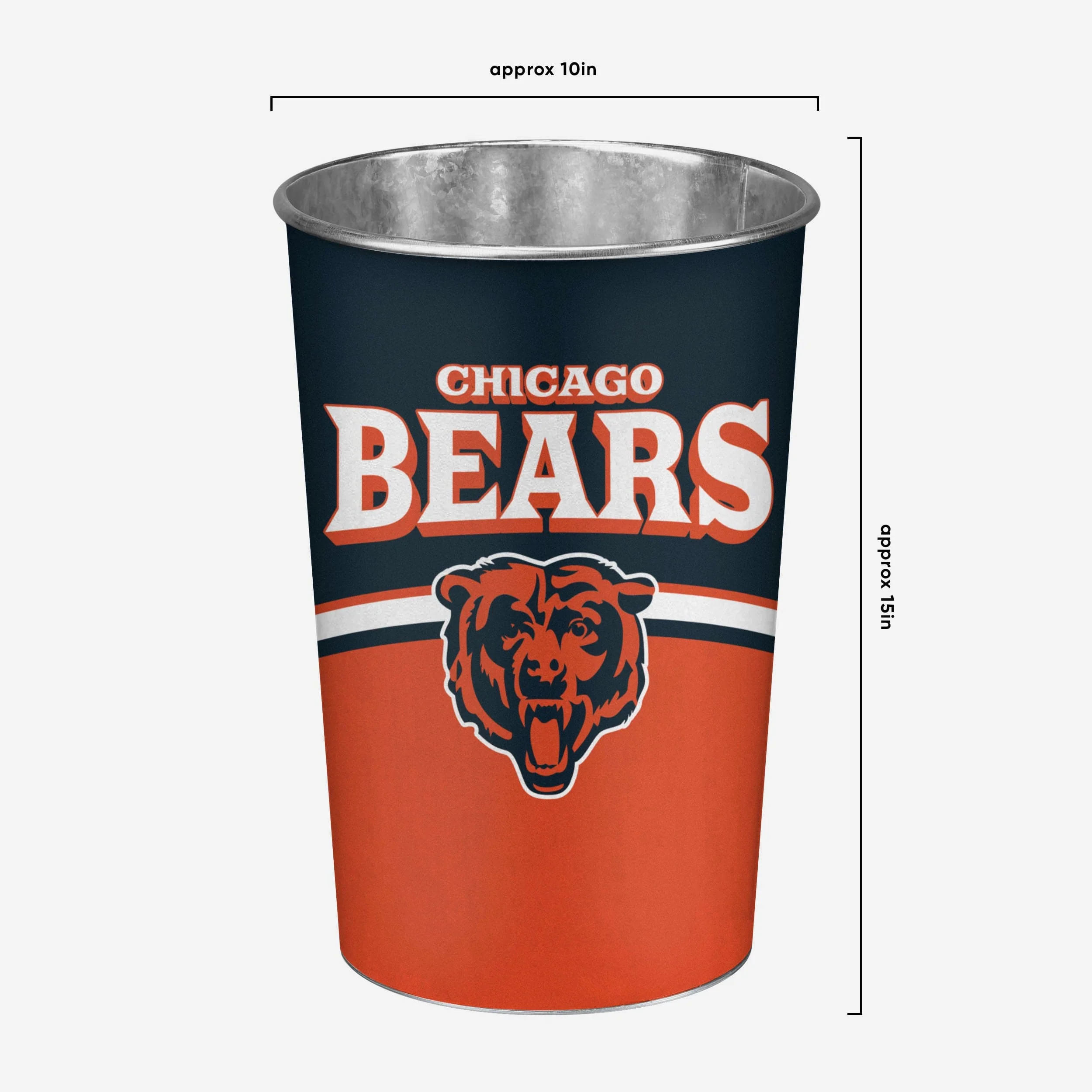 Chicago Bears Team Stripe Trash Can - Image 4