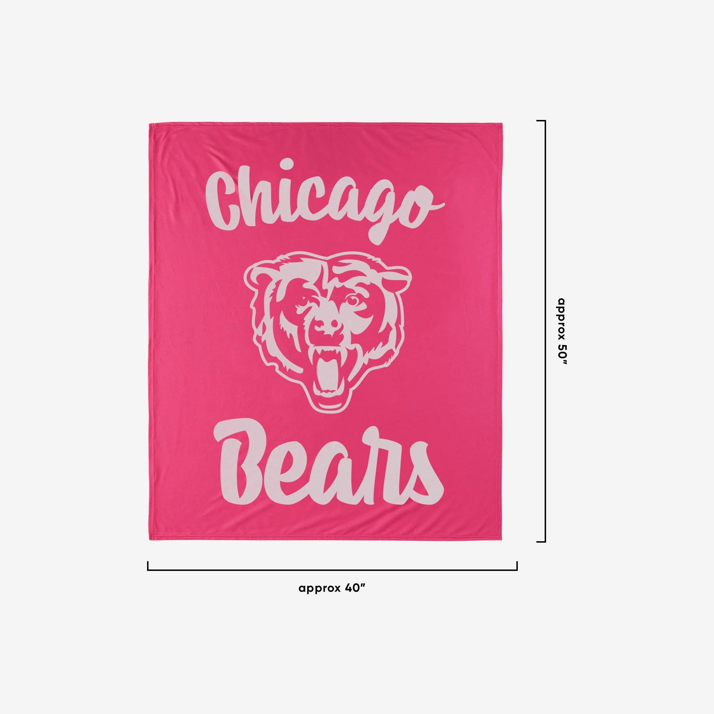 Chicago Bears Throw Blanket With Plush Unicorn - Image 2