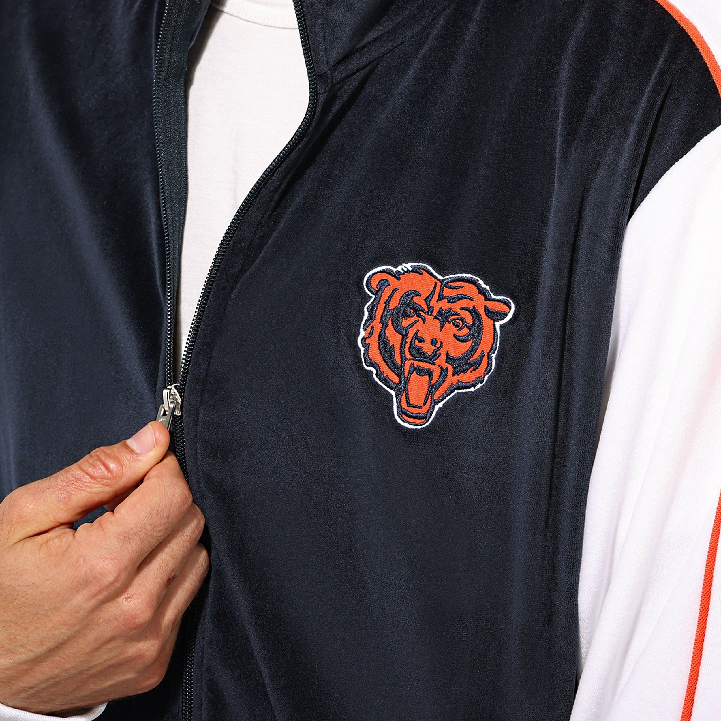 Chicago Bears Two Tone Velour Zip Up Top - Image 3