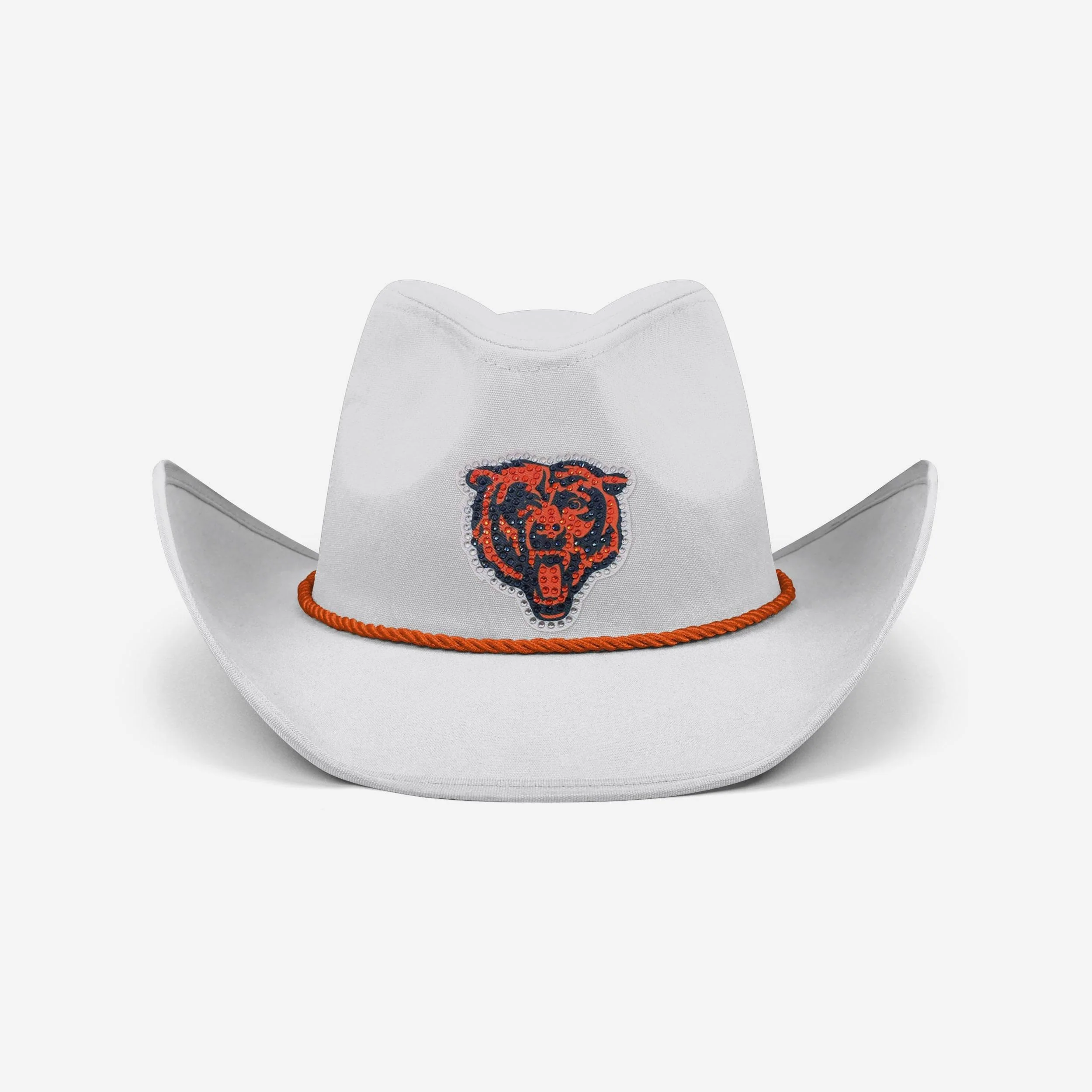 Chicago Bears White Rhinestone Logo Cowboy Hat - Image 3