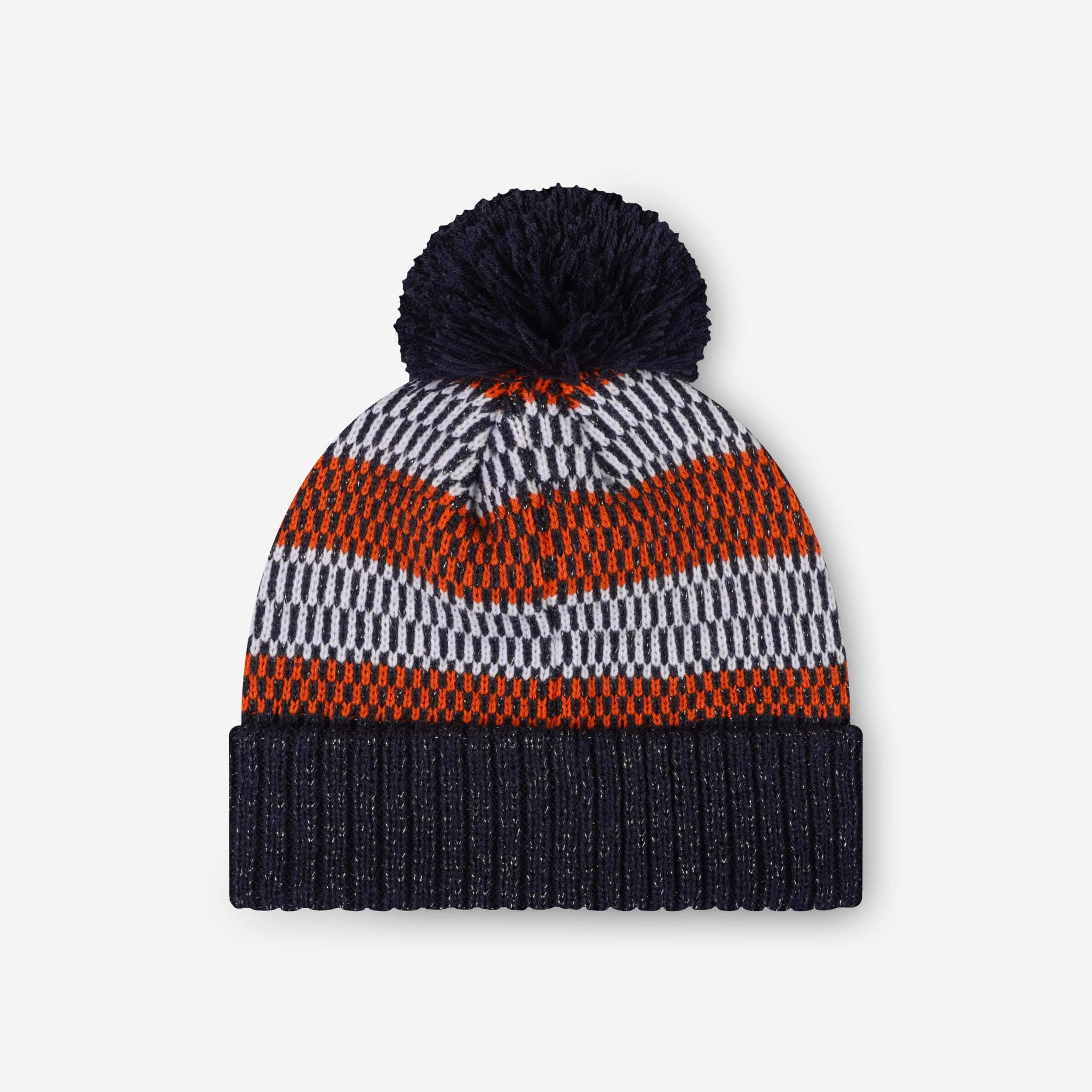 Chicago Bears Womens Cozy Knit Metallic Thread Pom Beanie - Image 2