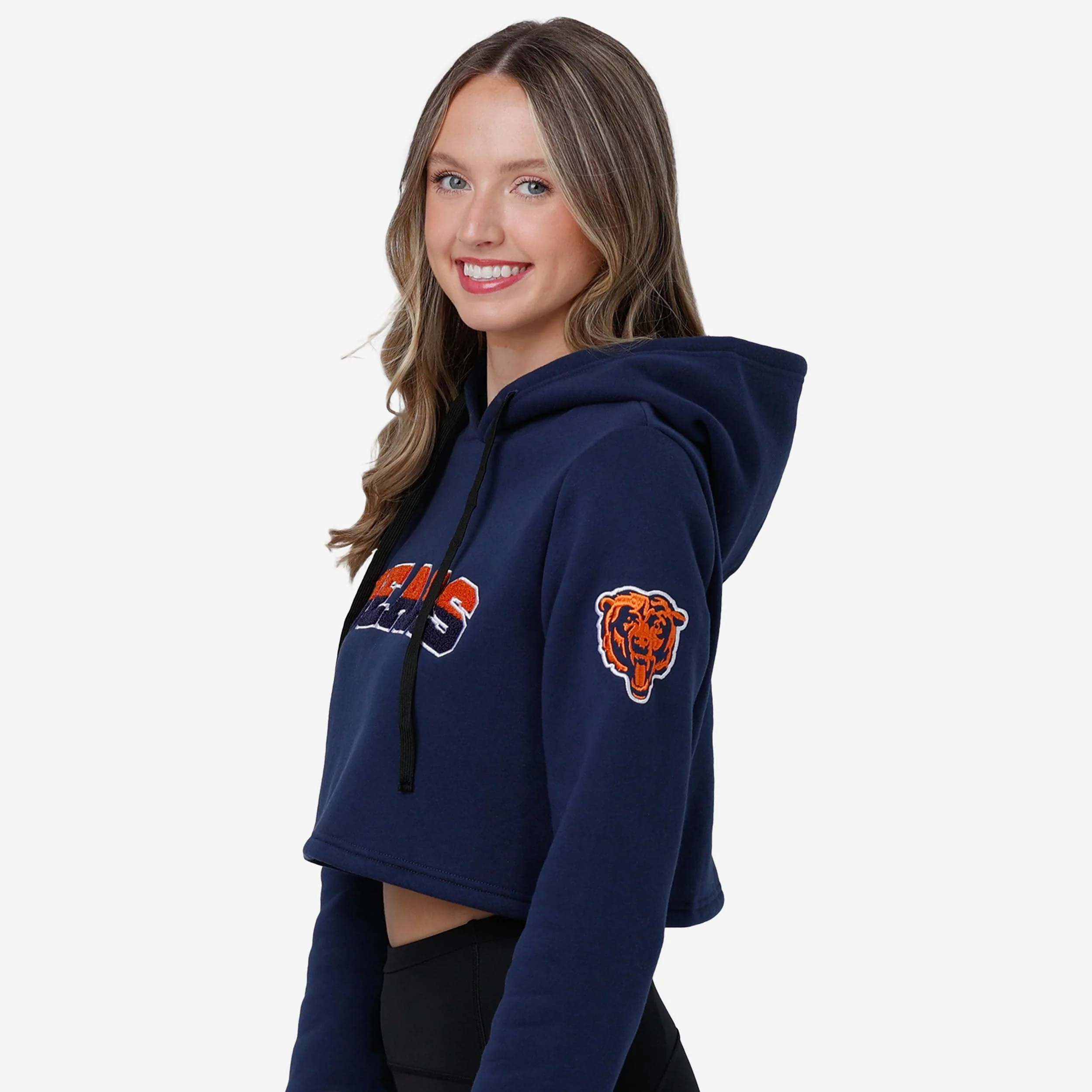 Chicago Bears Womens Cropped Chenille Hoodie - Image 4