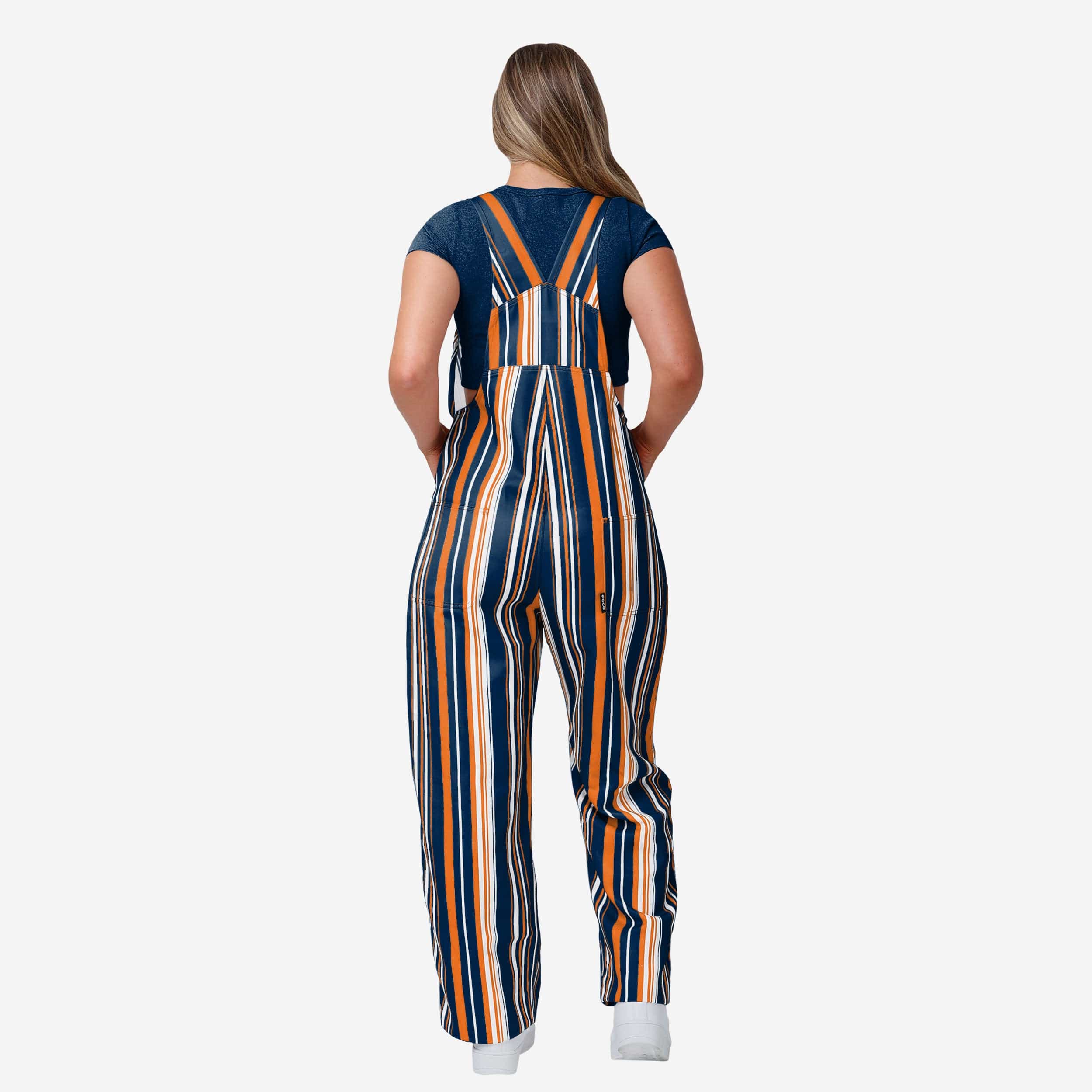 Chicago Bears Womens Hyper Stripe Bib Overalls - Image 2