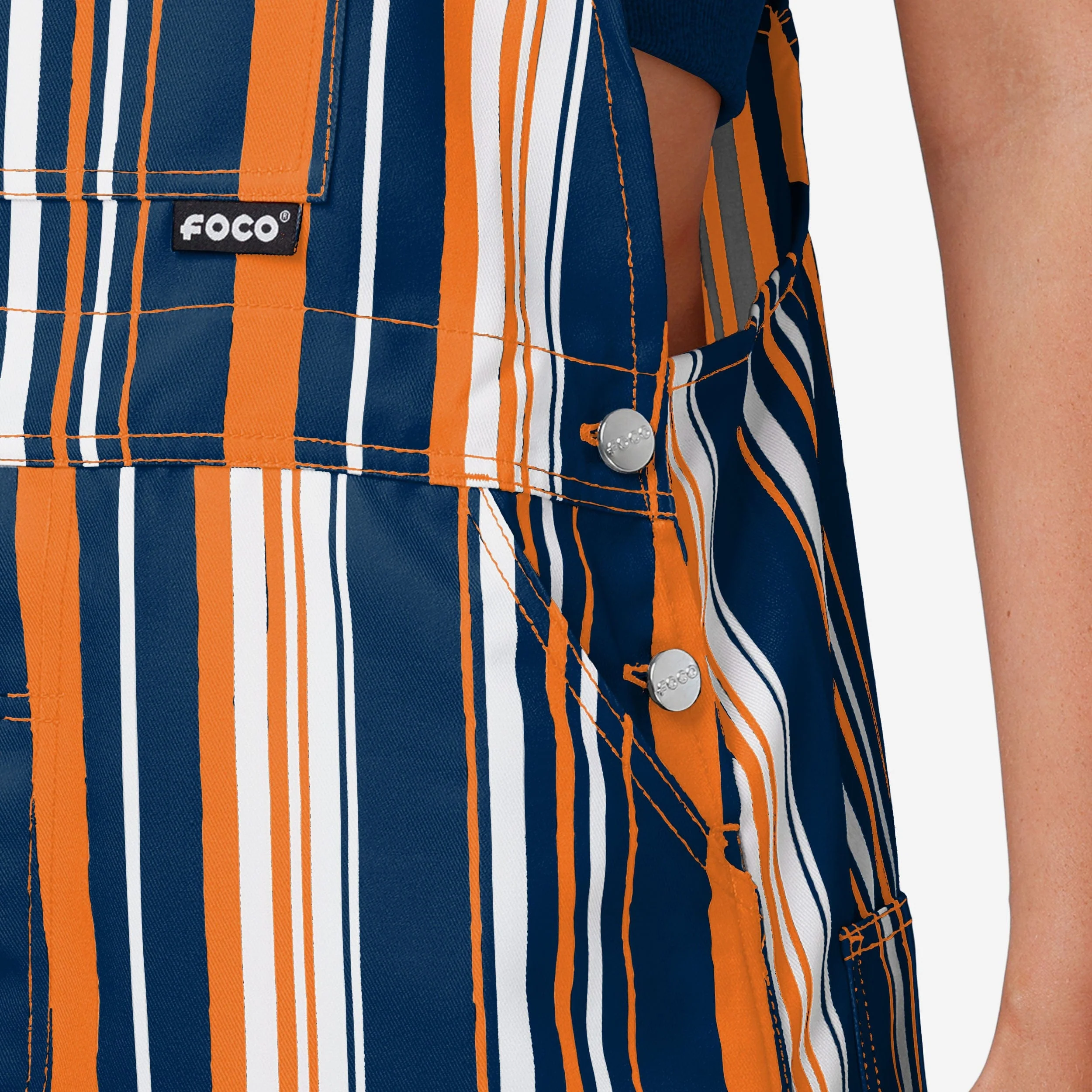 Chicago Bears Womens Hyper Stripe Bib Overalls - Image 5