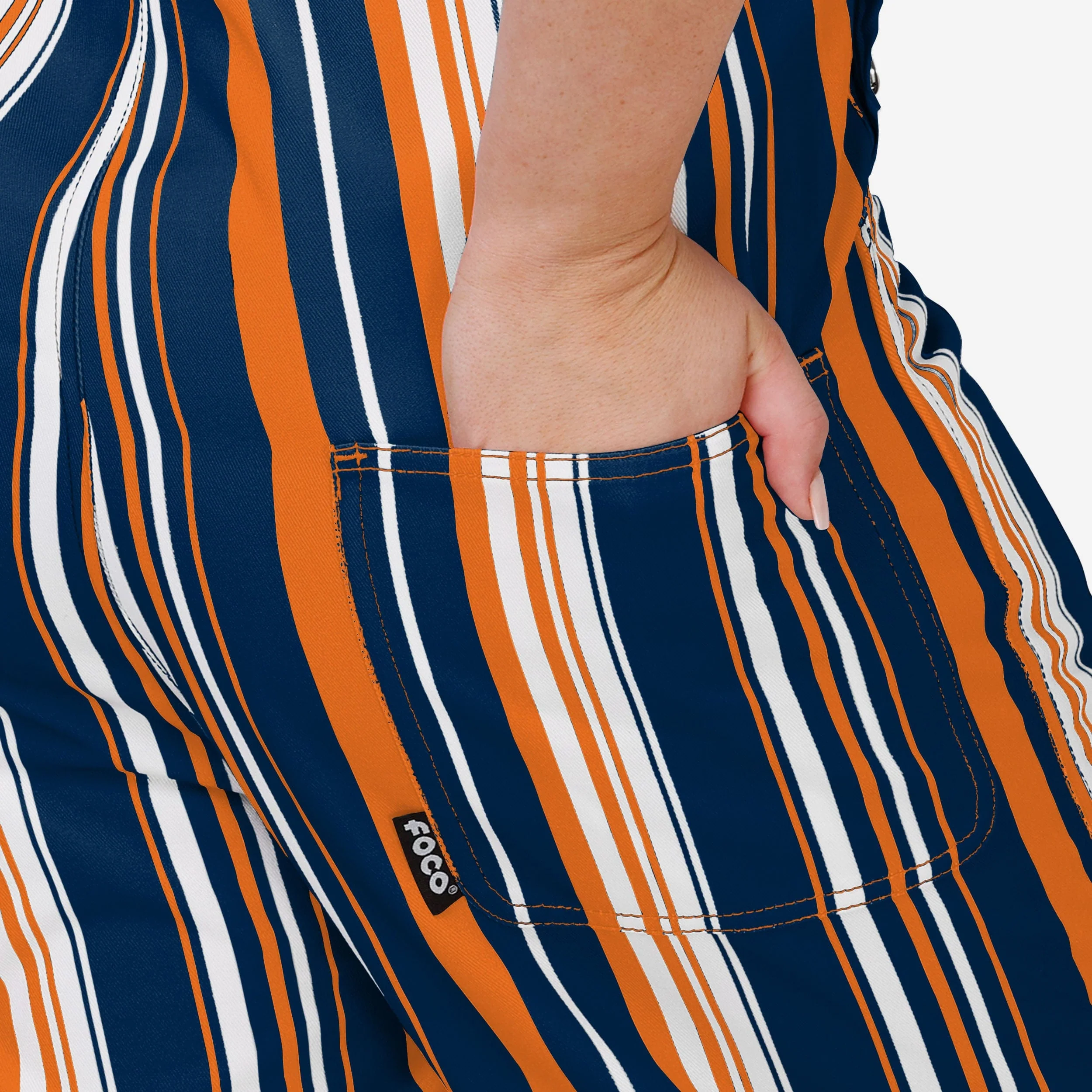 Chicago Bears Womens Hyper Stripe Bib Overalls - Image 6