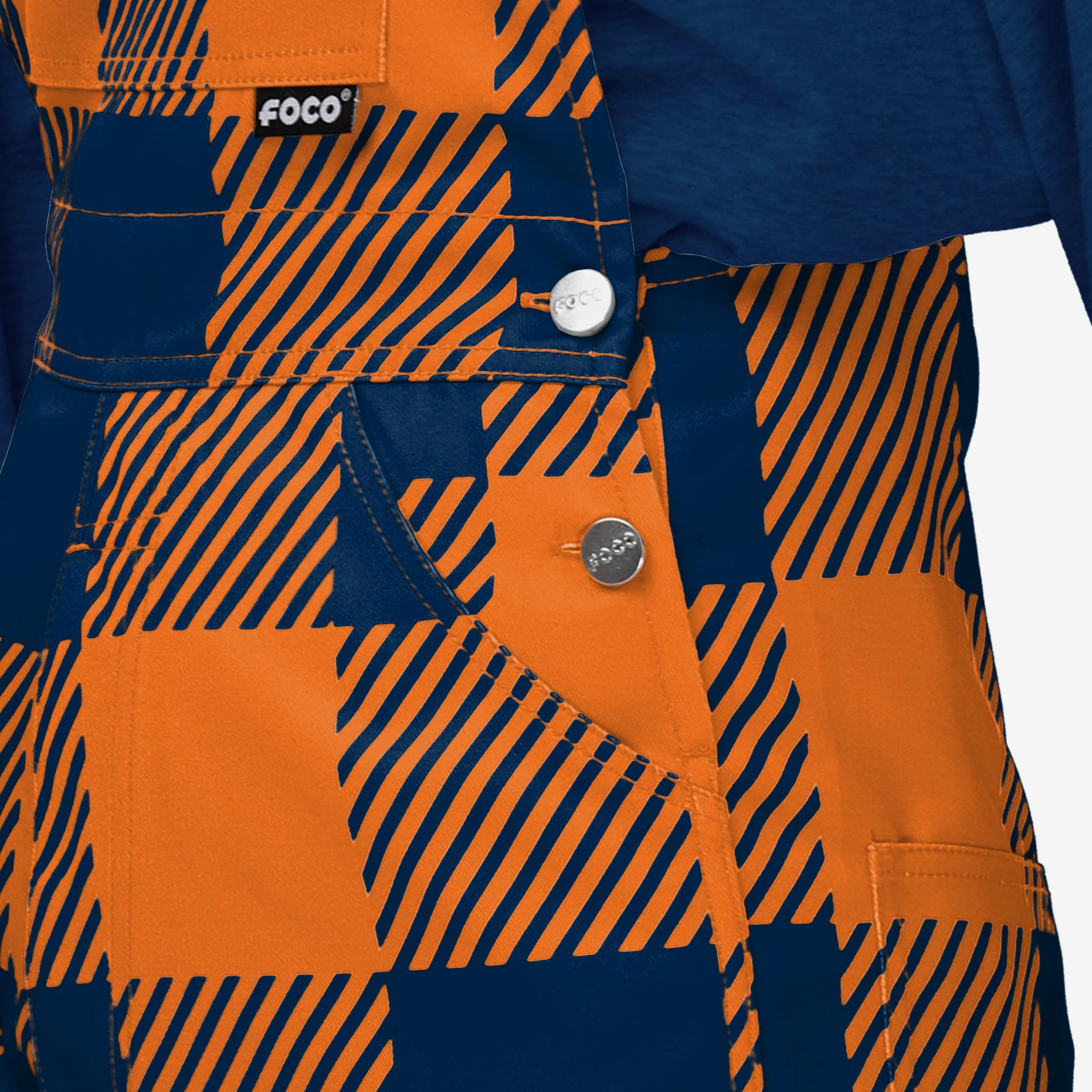 Chicago Bears Womens Plaid Bib Overalls - Image 5