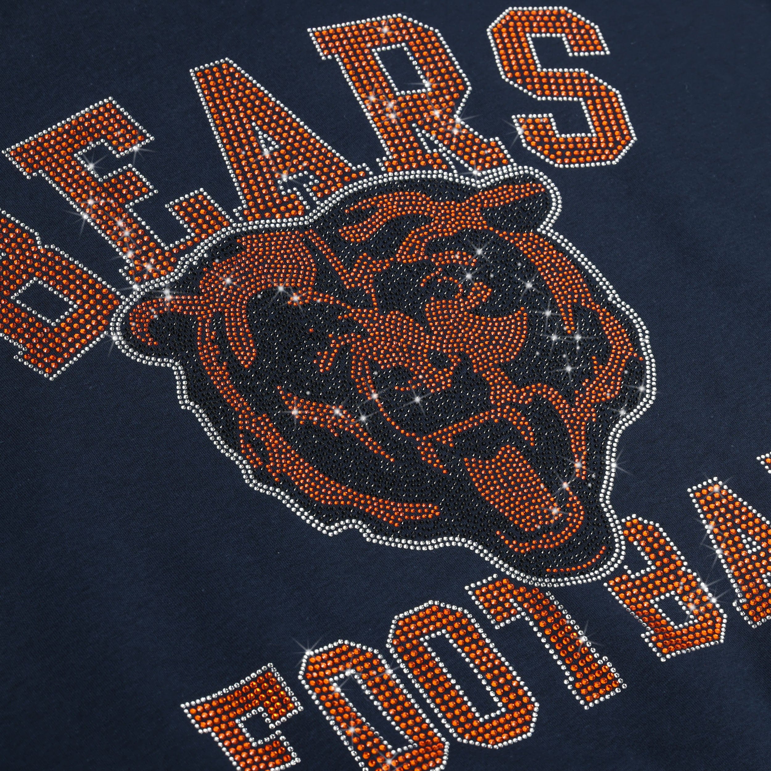 Chicago Bears Womens Rhinestone Logo Oversized Crew Neck Sweatshirt - Image 2