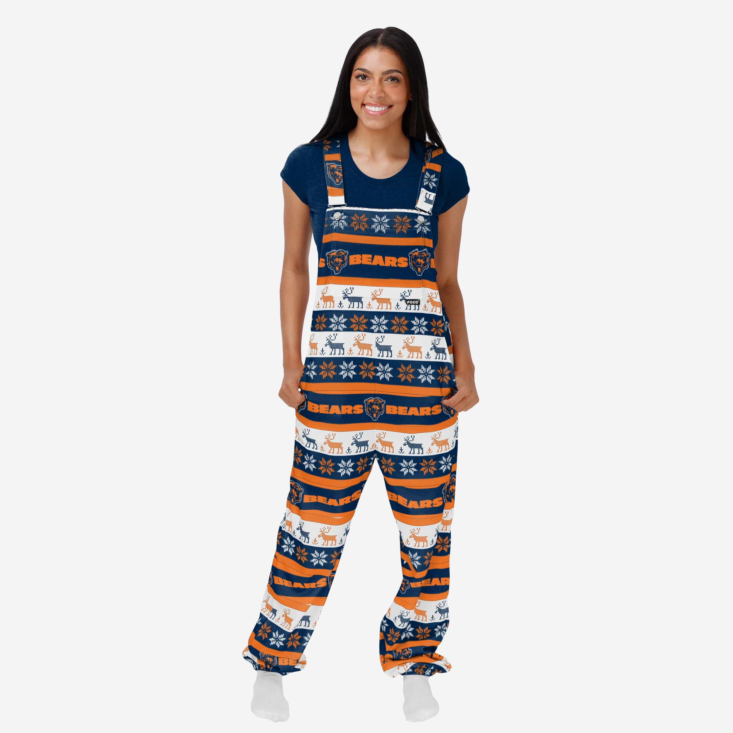Chicago Bears Womens Ugly Home Gating Bib Overalls