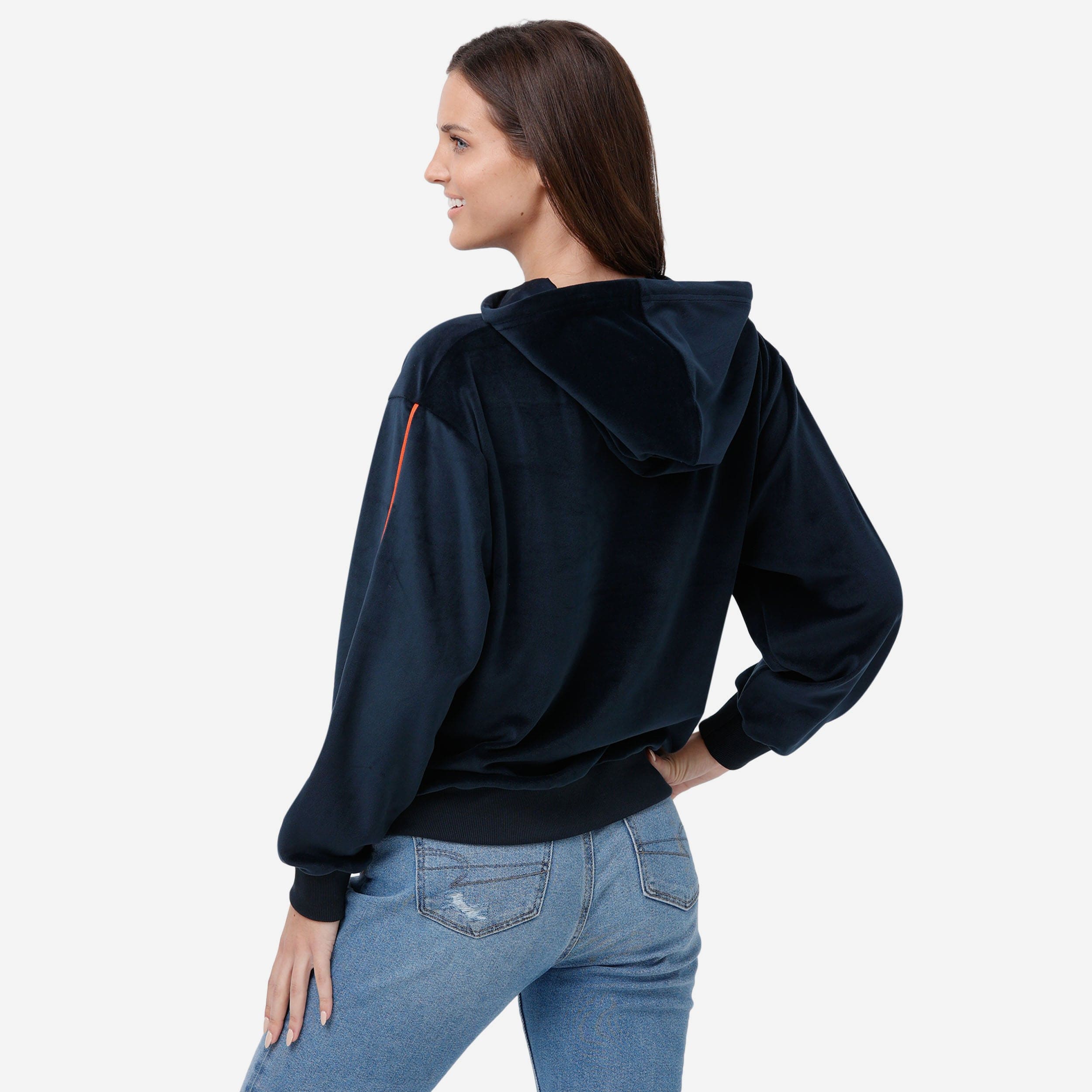 Chicago Bears Womens Velour Hooded Sweatshirt - Image 2