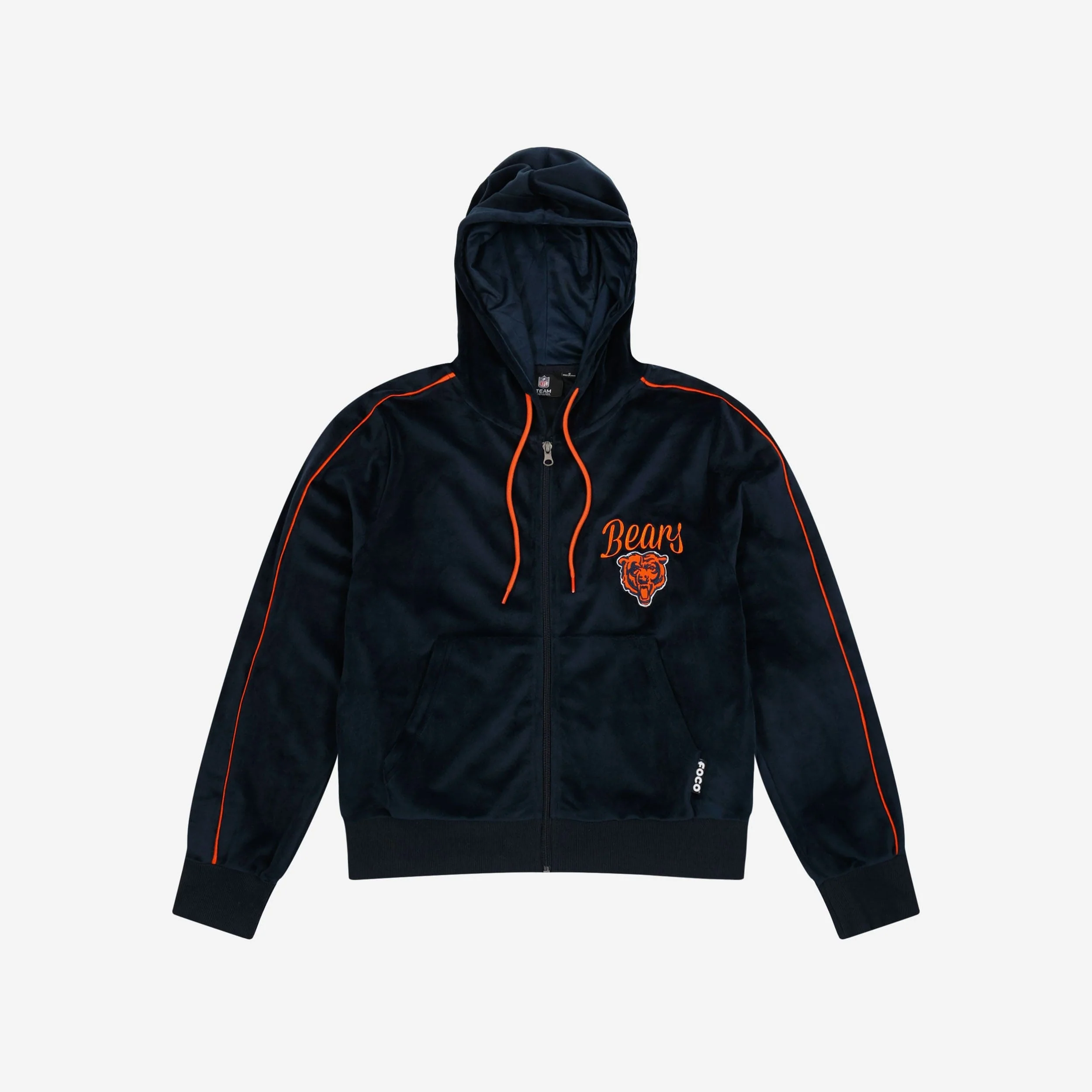 Chicago Bears Womens Velour Zip Up Top - Image 4
