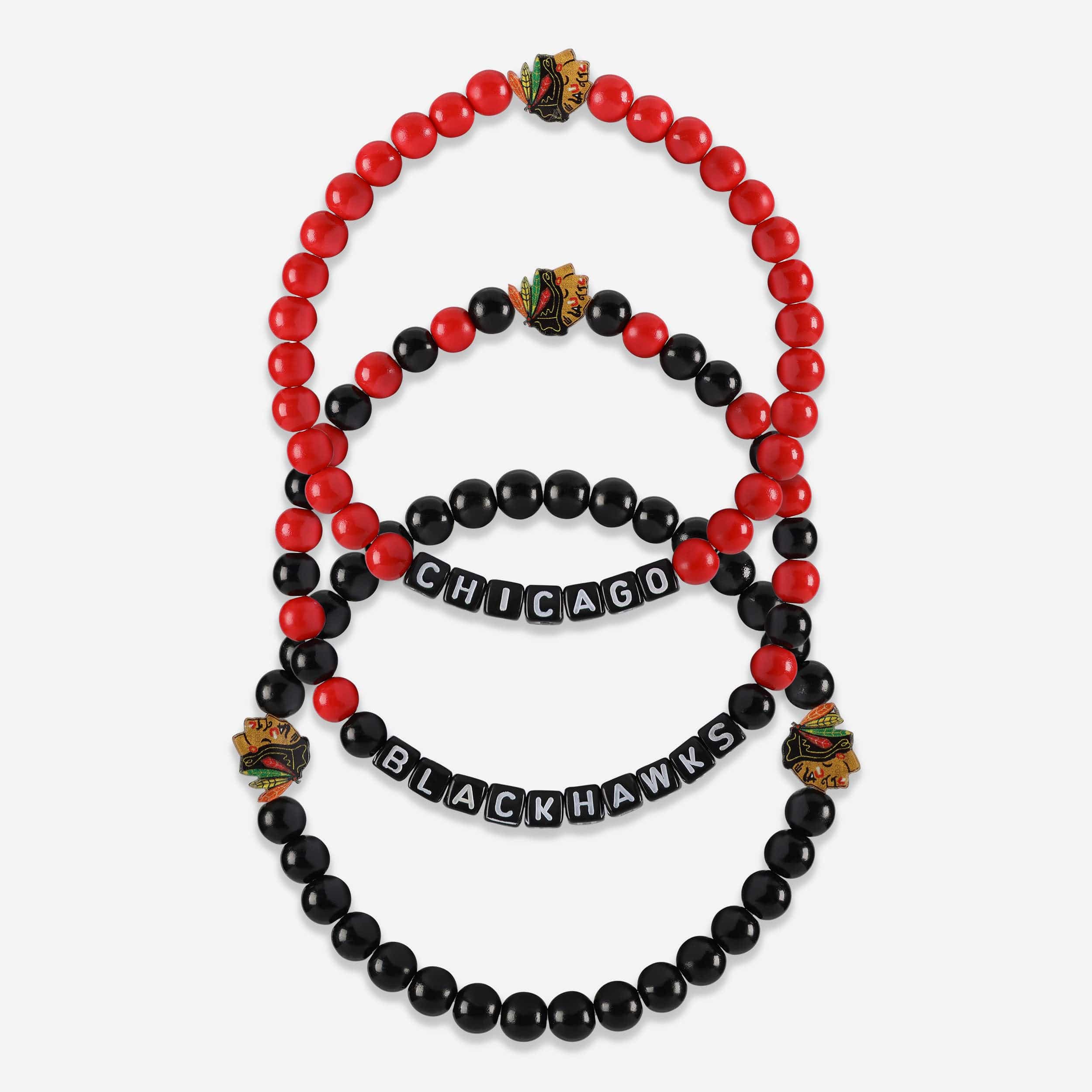 Chicago Blackhawks 3 Pack Beaded Friendship Bracelet