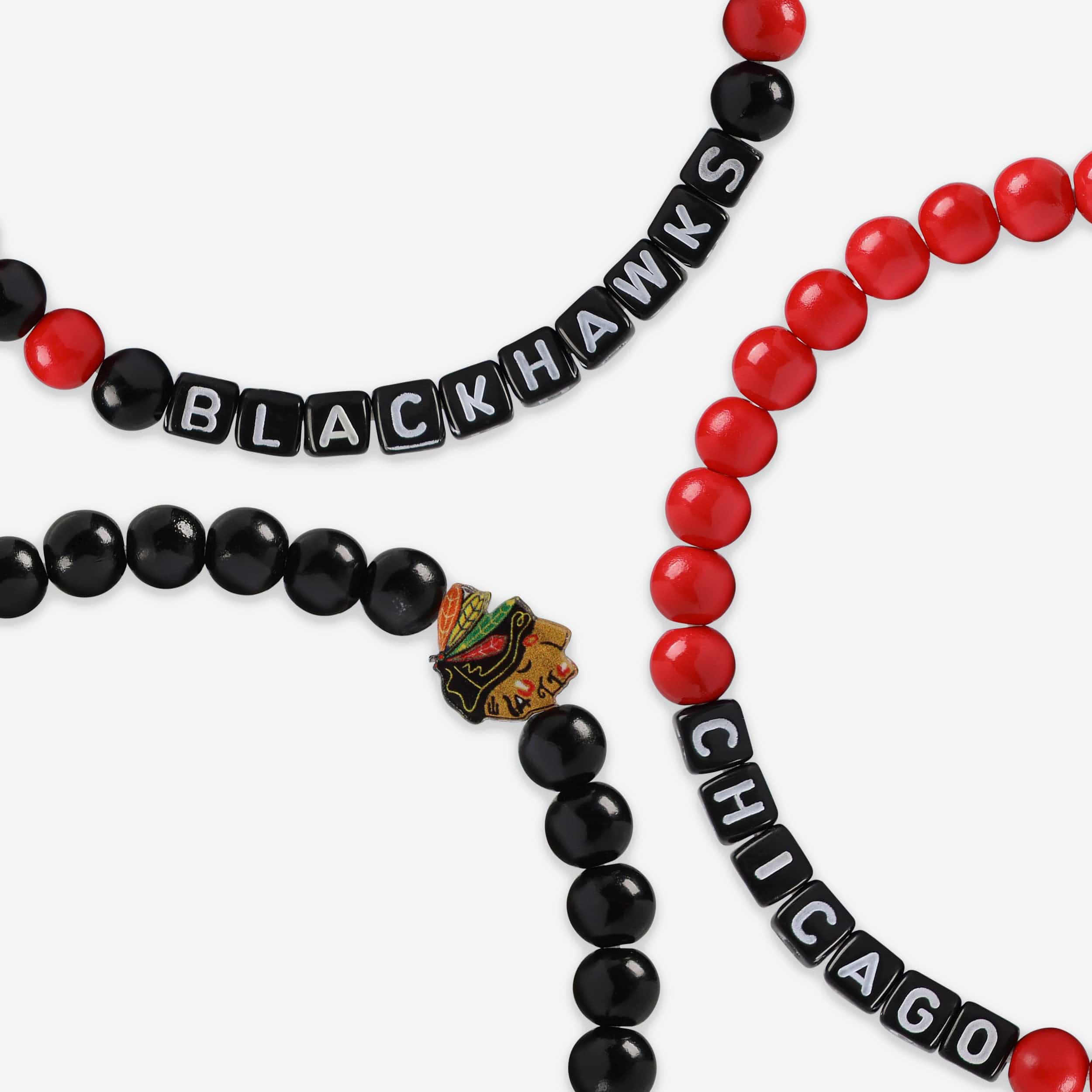 Chicago Blackhawks 3 Pack Beaded Friendship Bracelet - Image 2