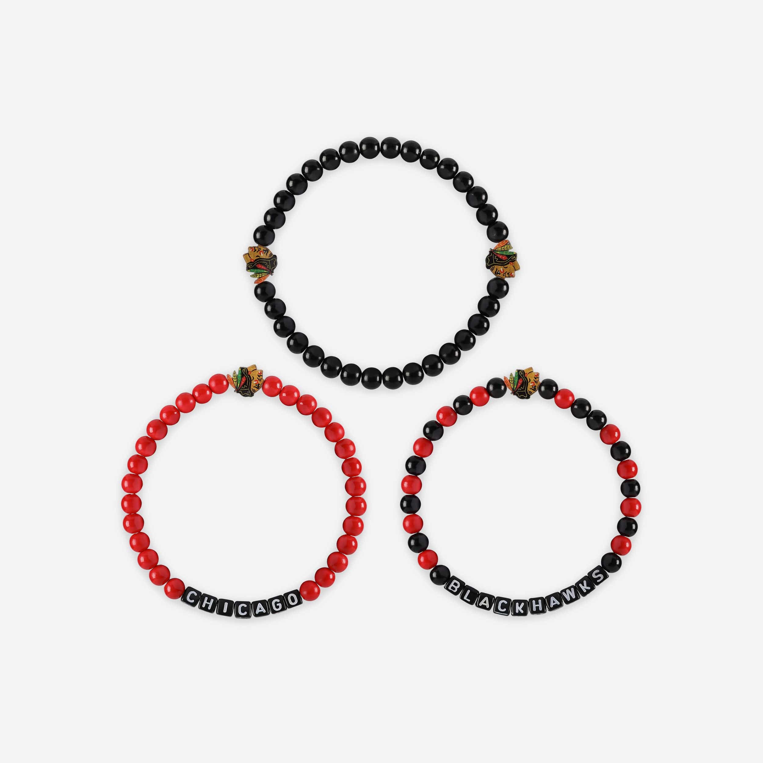 Chicago Blackhawks 3 Pack Beaded Friendship Bracelet - Image 3