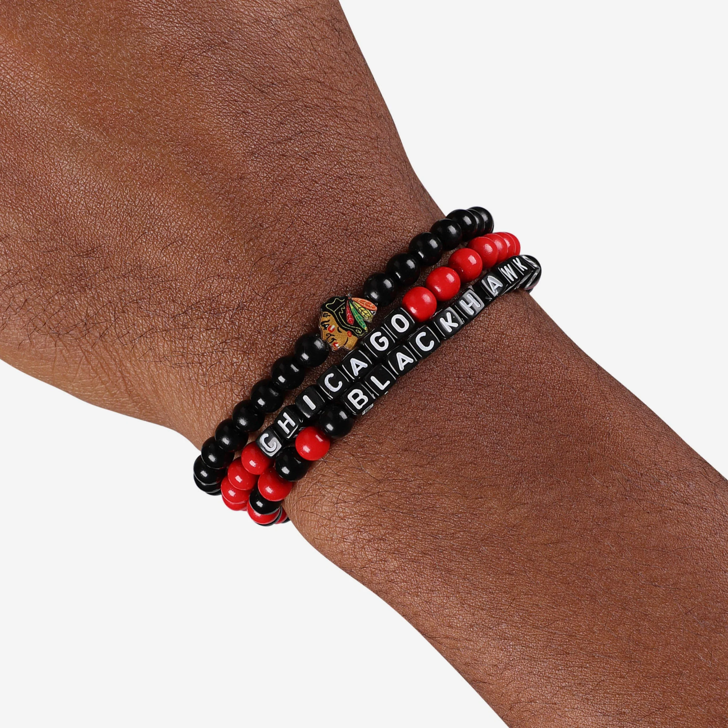 Chicago Blackhawks 3 Pack Beaded Friendship Bracelet - Image 4