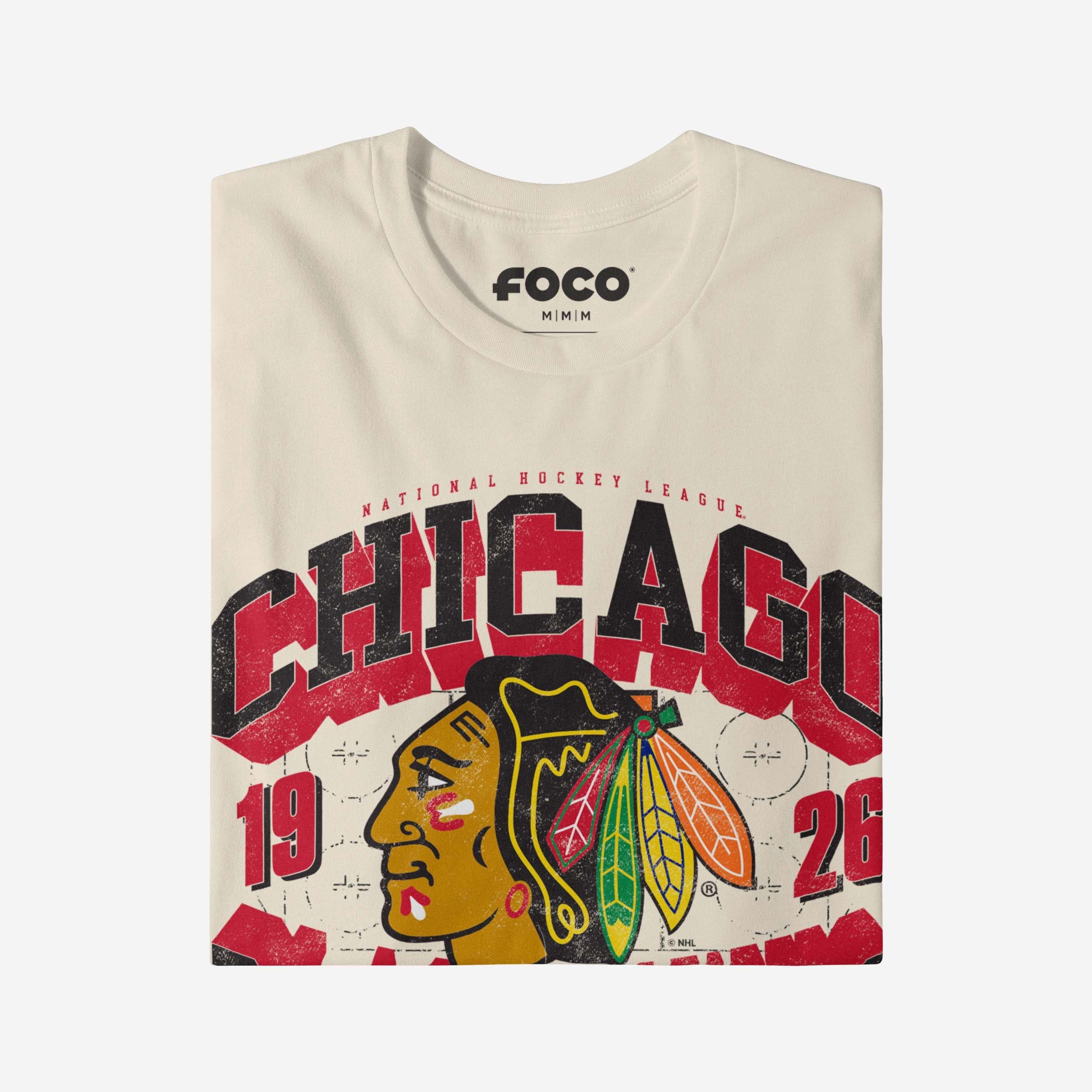 Chicago Blackhawks Rink Arched Wordmark T-Shirt - Image 3