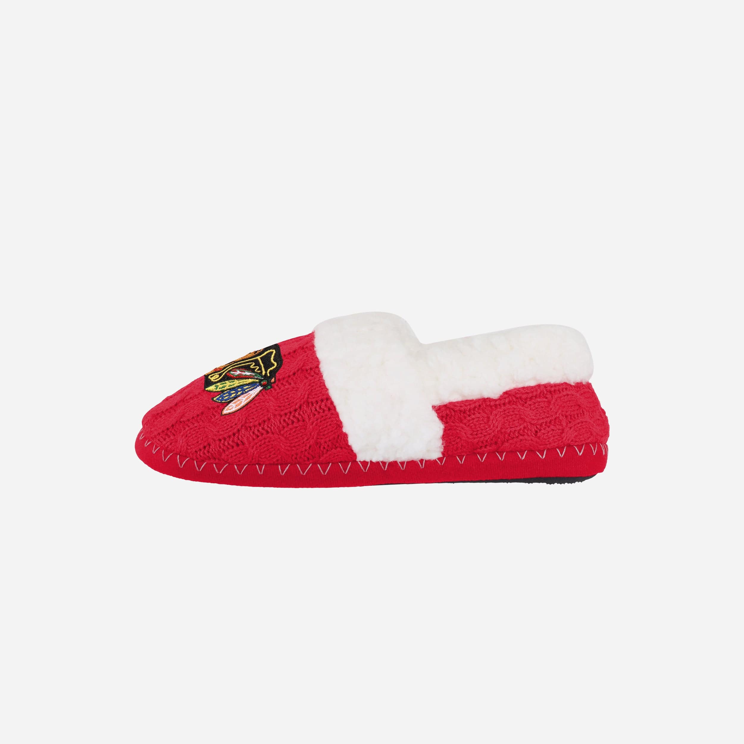 Chicago Blackhawks Womens Team Color Moccasin Slipper - Image 4