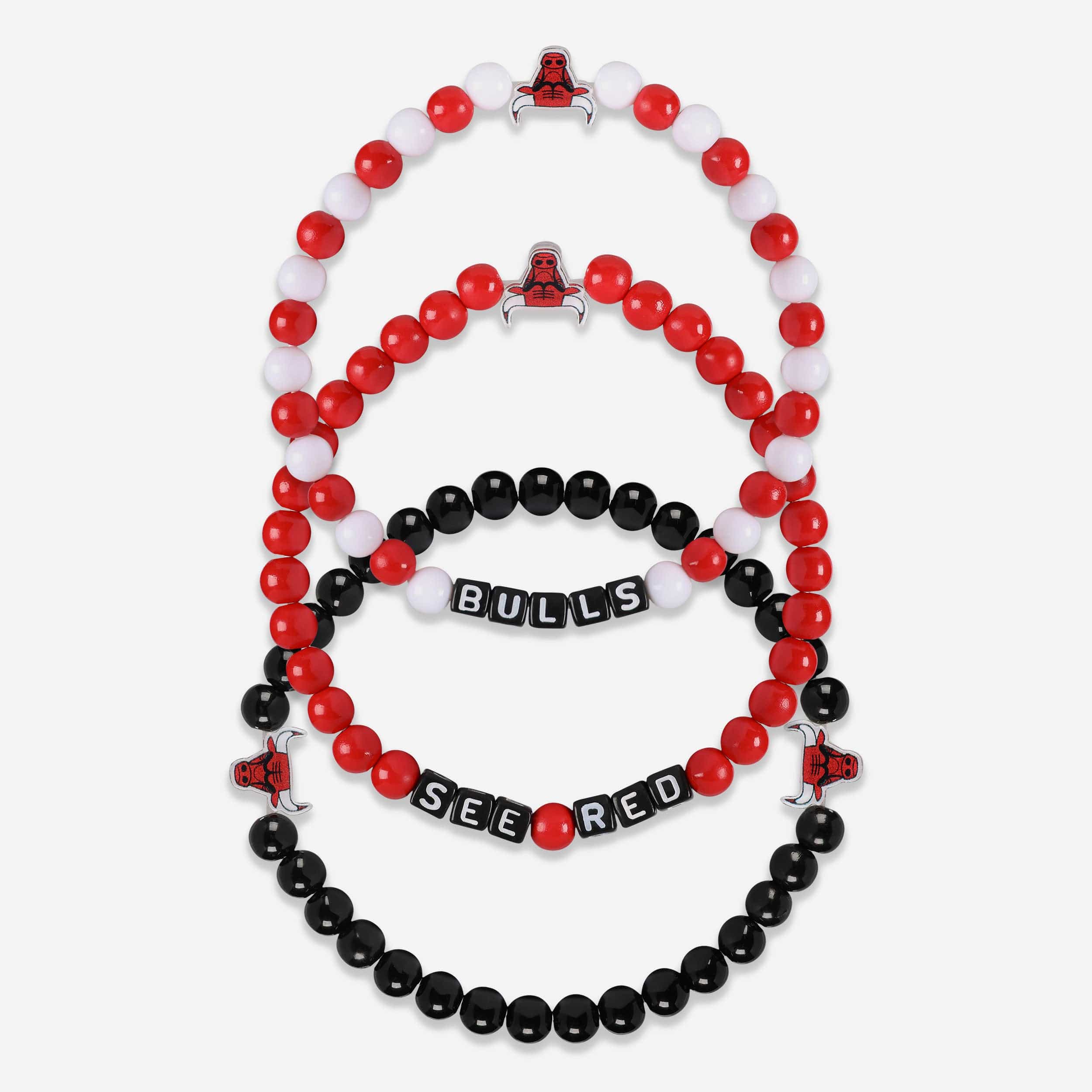 Chicago Bulls 3 Pack Beaded Friendship Bracelet