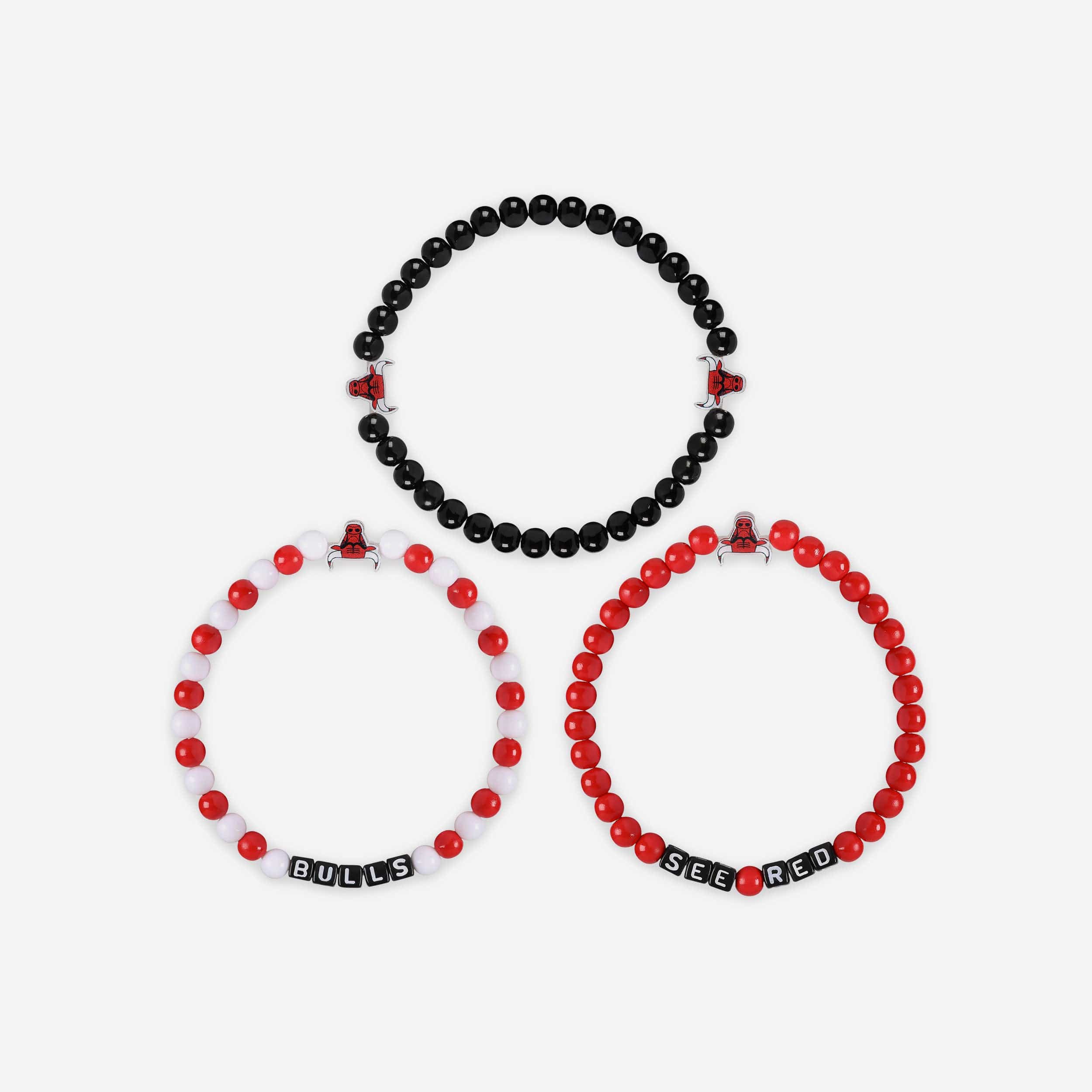 Chicago Bulls 3 Pack Beaded Friendship Bracelet - Image 3