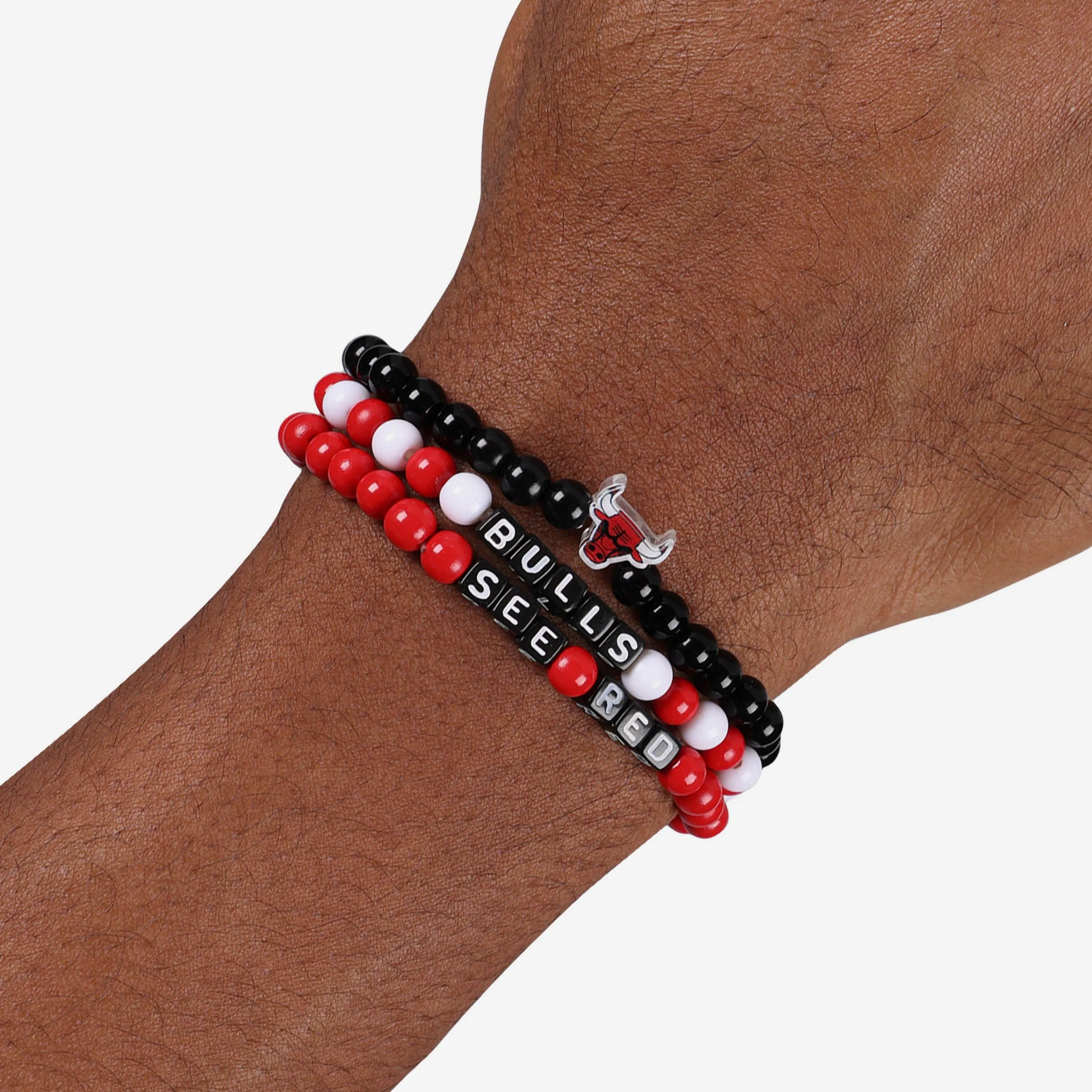Chicago Bulls 3 Pack Beaded Friendship Bracelet - Image 4