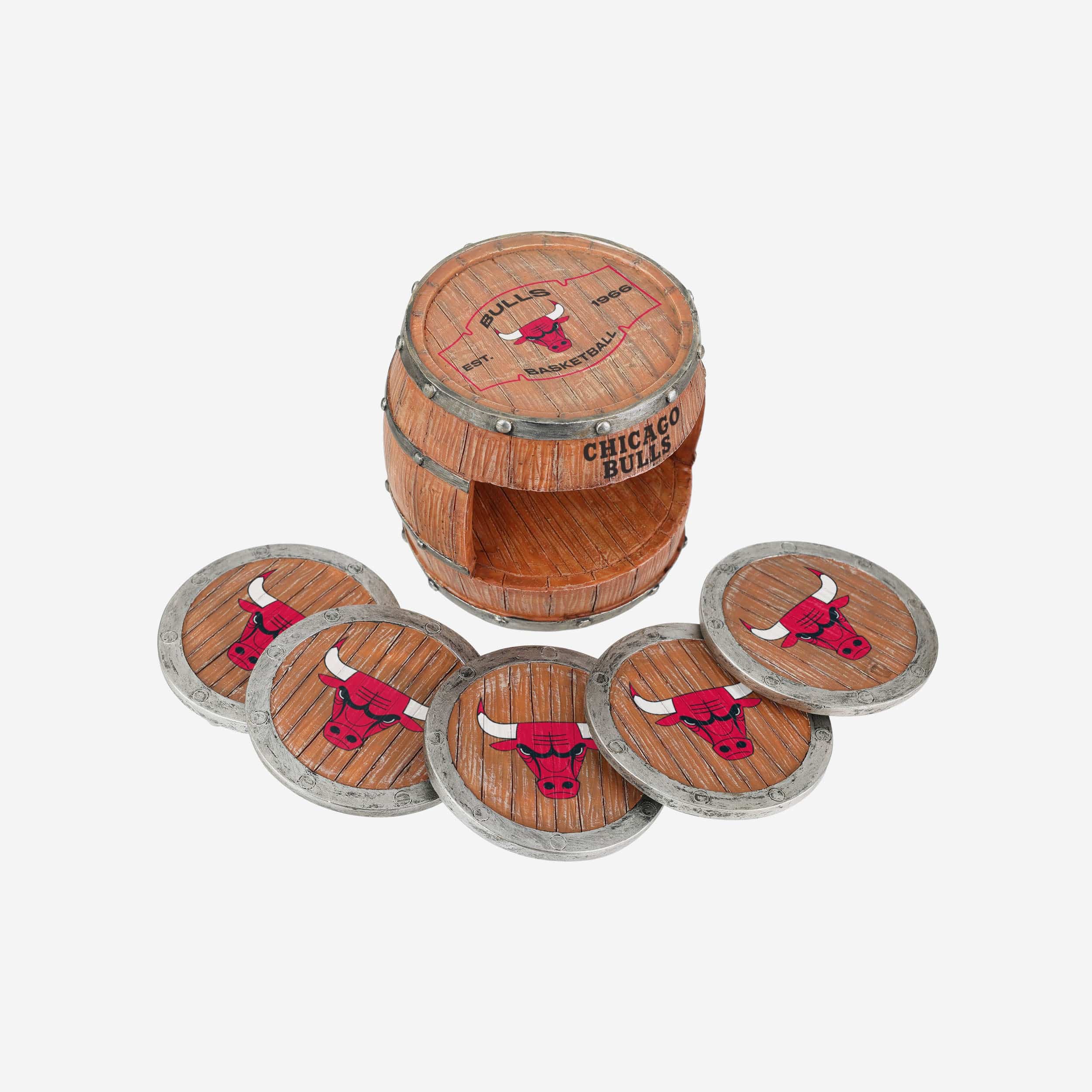Chicago Bulls 5 Pack Barrel Coaster Set - Image 3