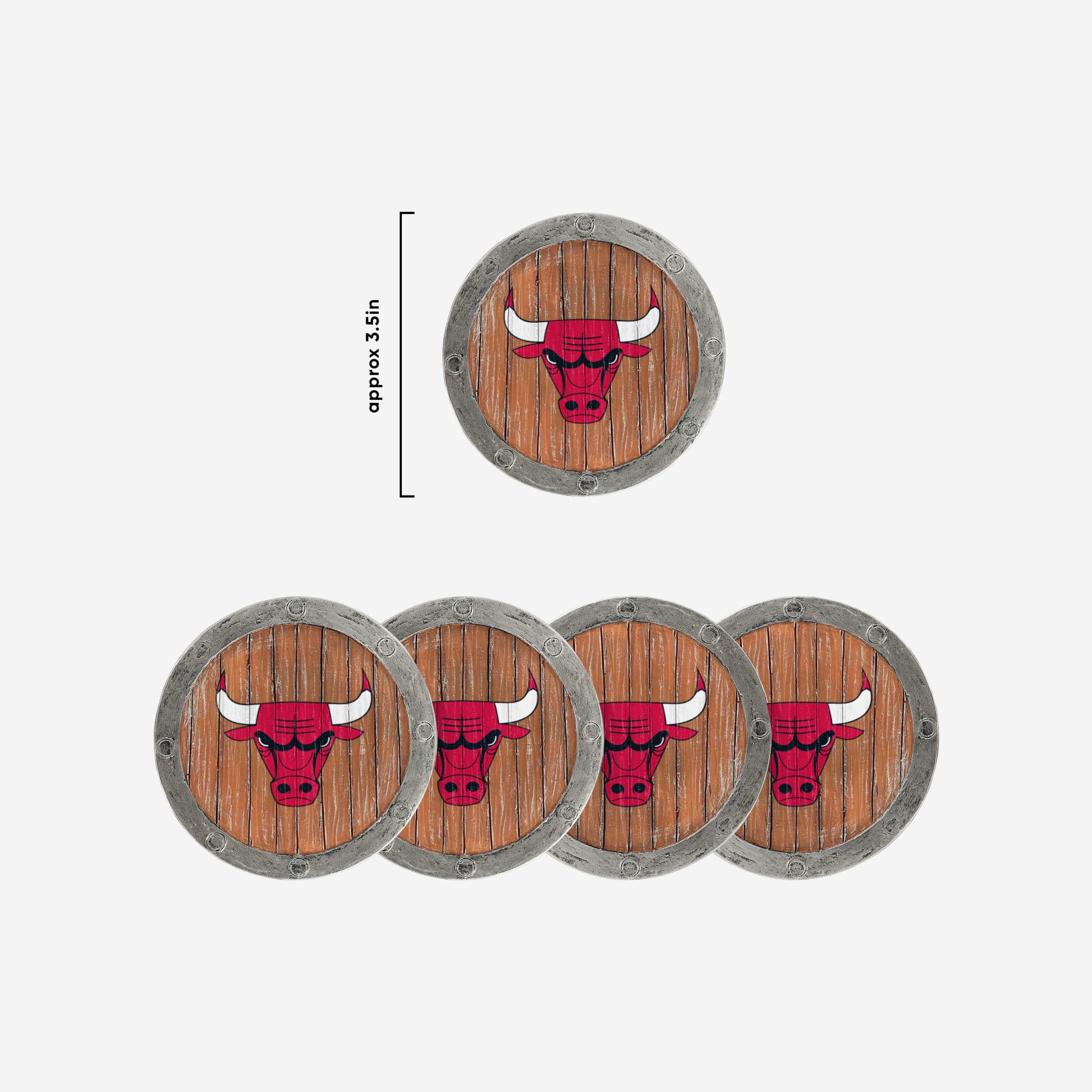 Chicago Bulls 5 Pack Barrel Coaster Set - Image 5